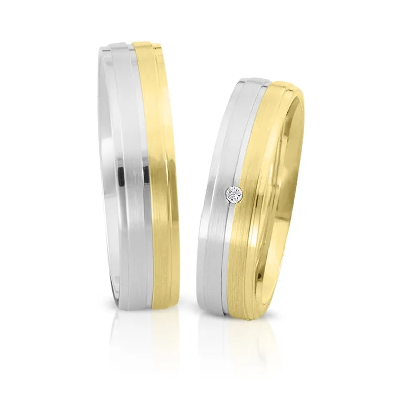 Trauringe Weißgold & Gelbgold