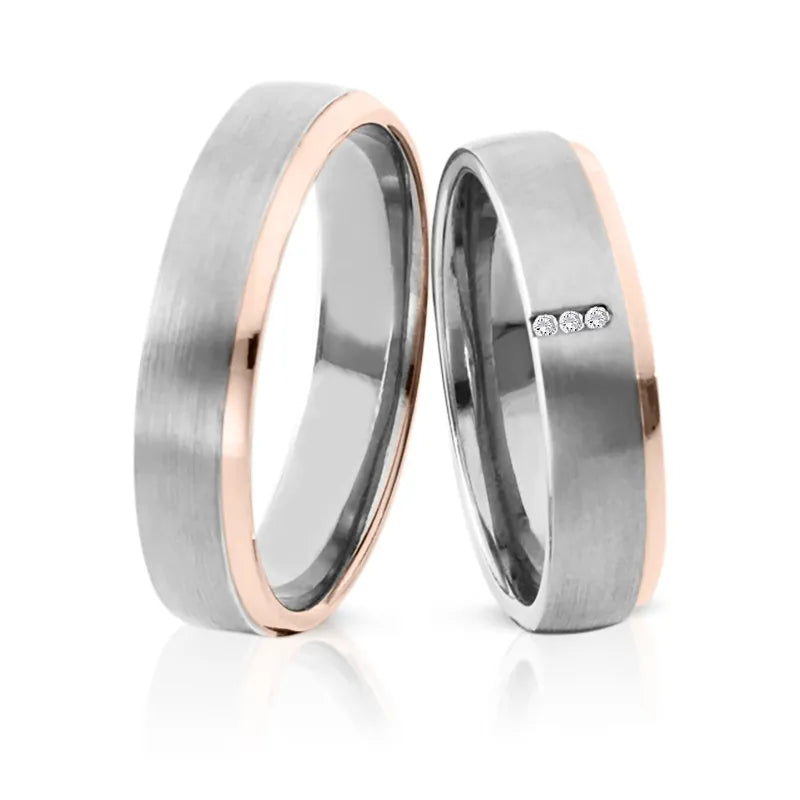 Trauringe Palladium & Roségold