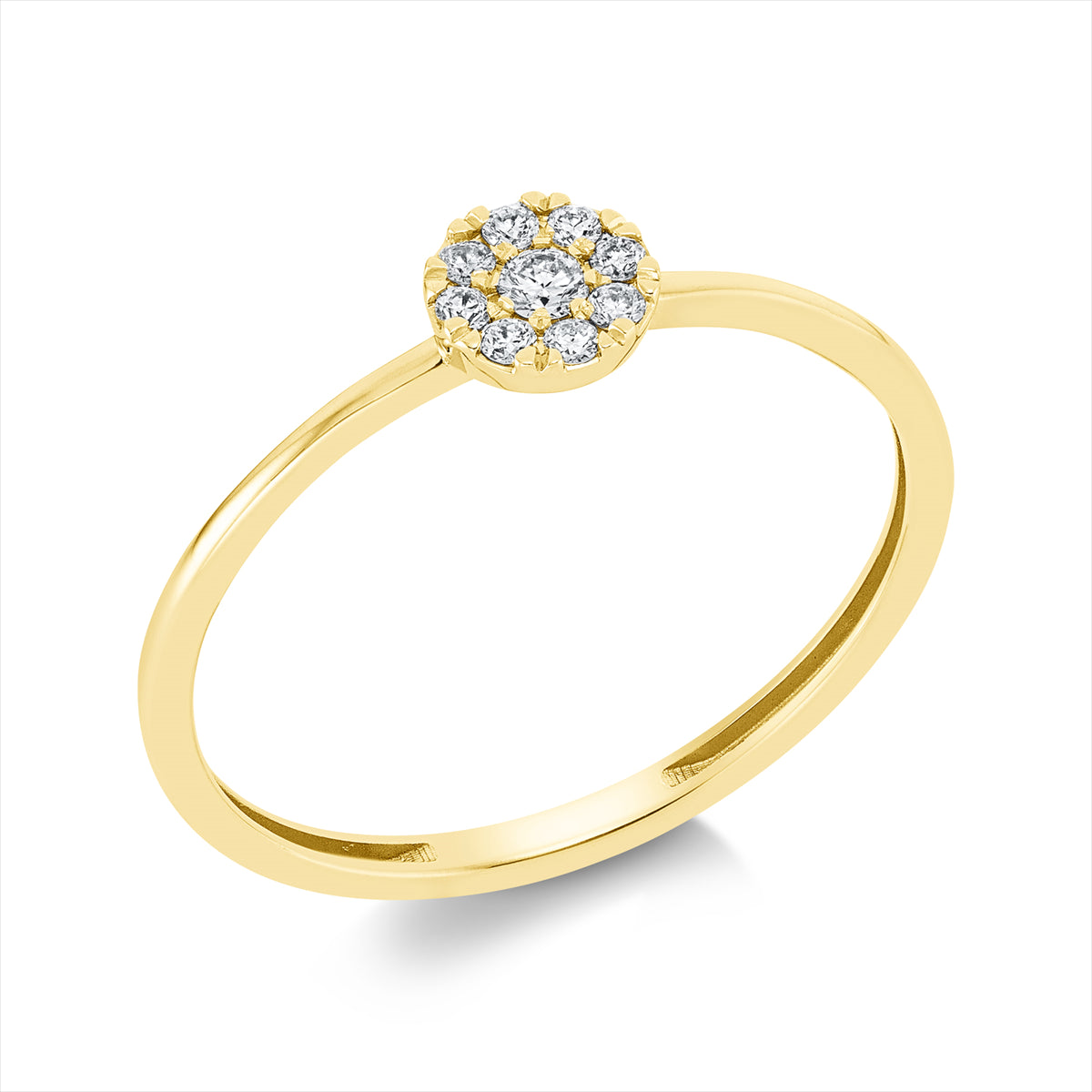 Ring 18 kt GG, Fassung rhodiniert