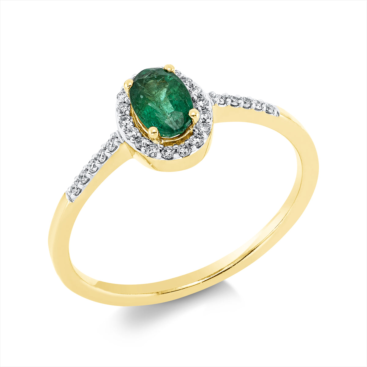 Ring 18 kt GG, Fassung rhodiniert