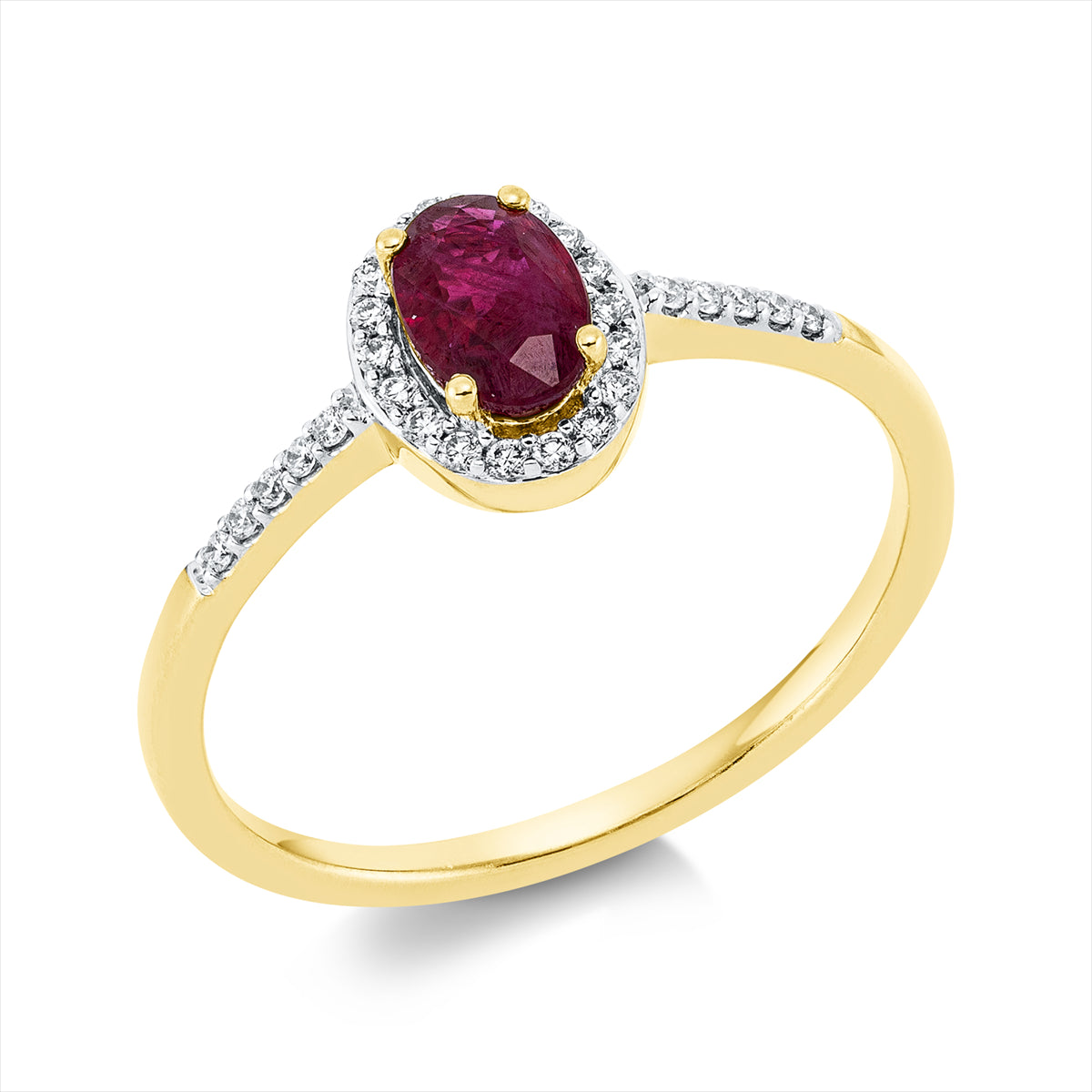 Ring 18 kt GG, Fassung rhodiniert