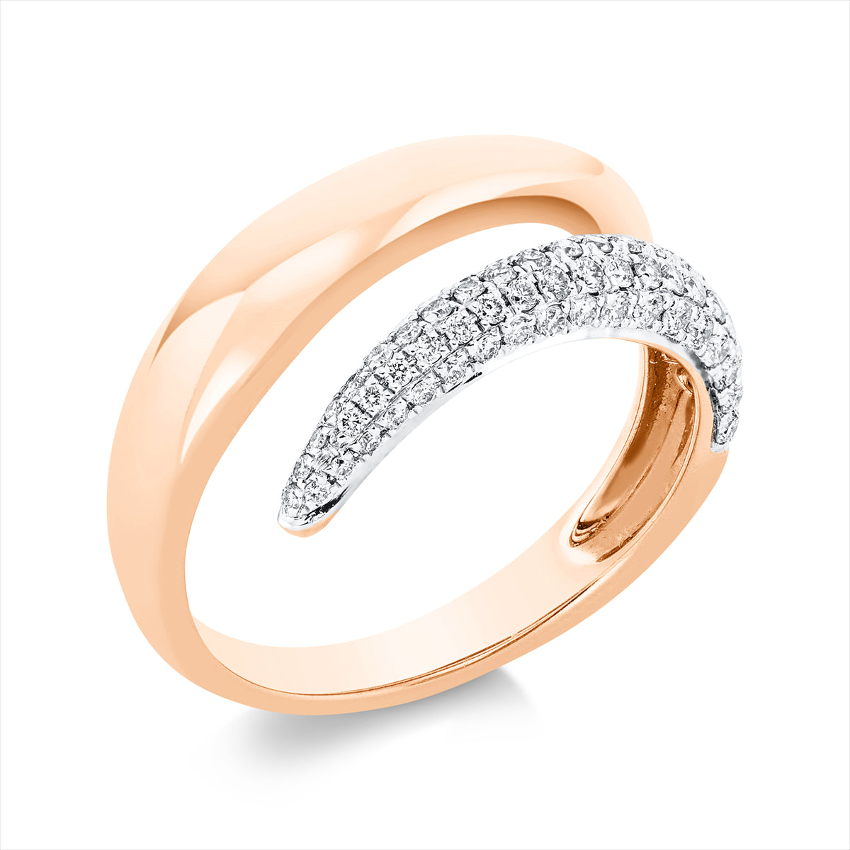 Ring 18 kt RG, Fassung rhodiniert