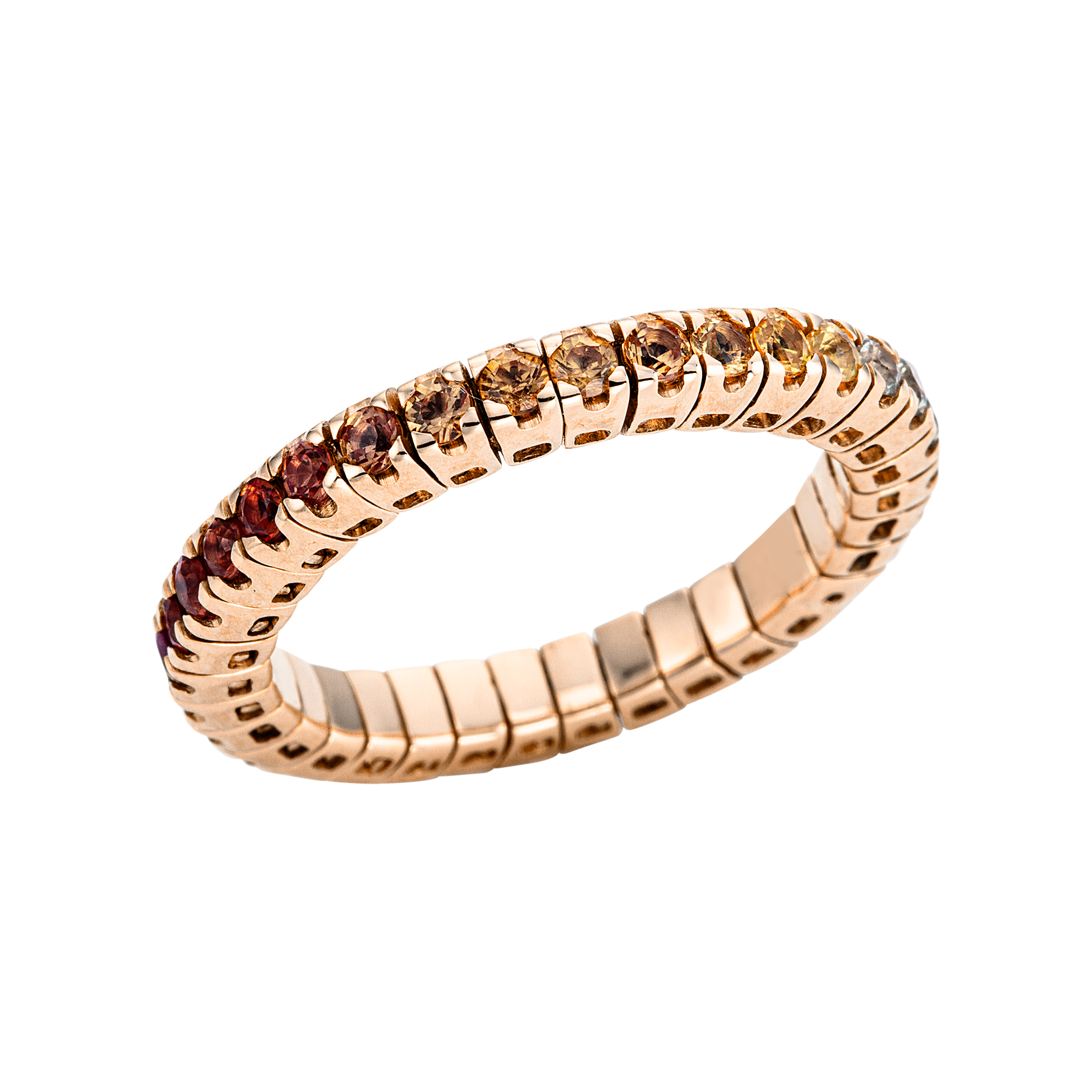 Ring 4er-Krappe 18 kt RG, Flex-Band, variabel