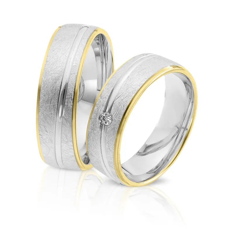 Trauringe Weißgold & Gelbgold