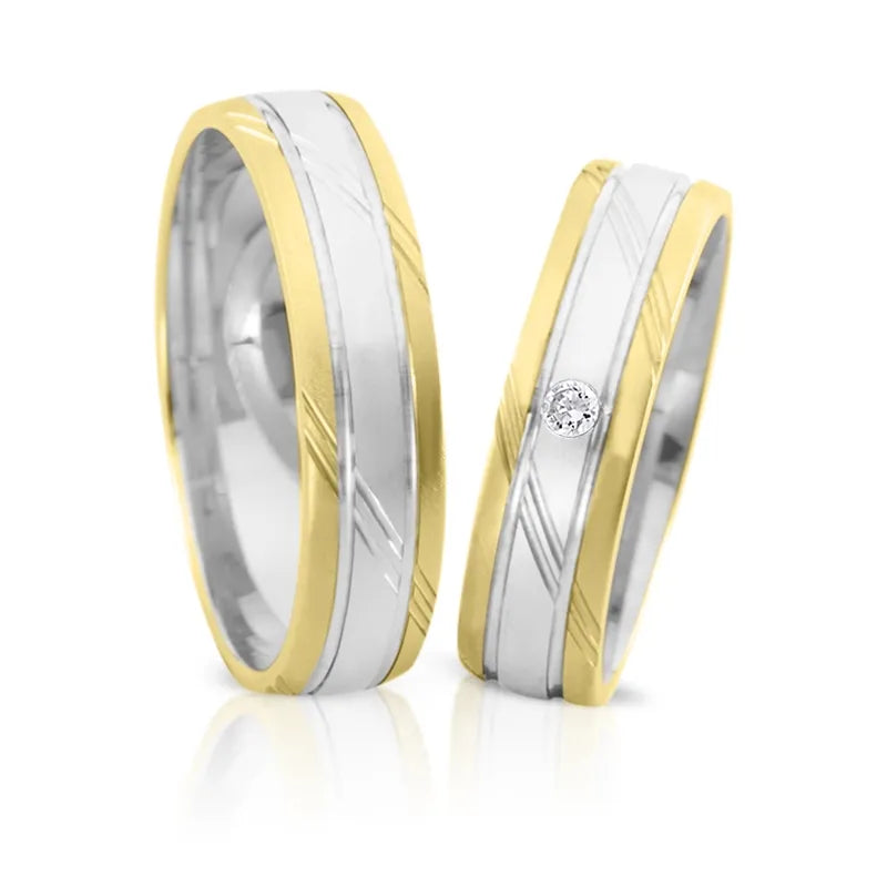 Trauringe Weißgold & Gelbgold
