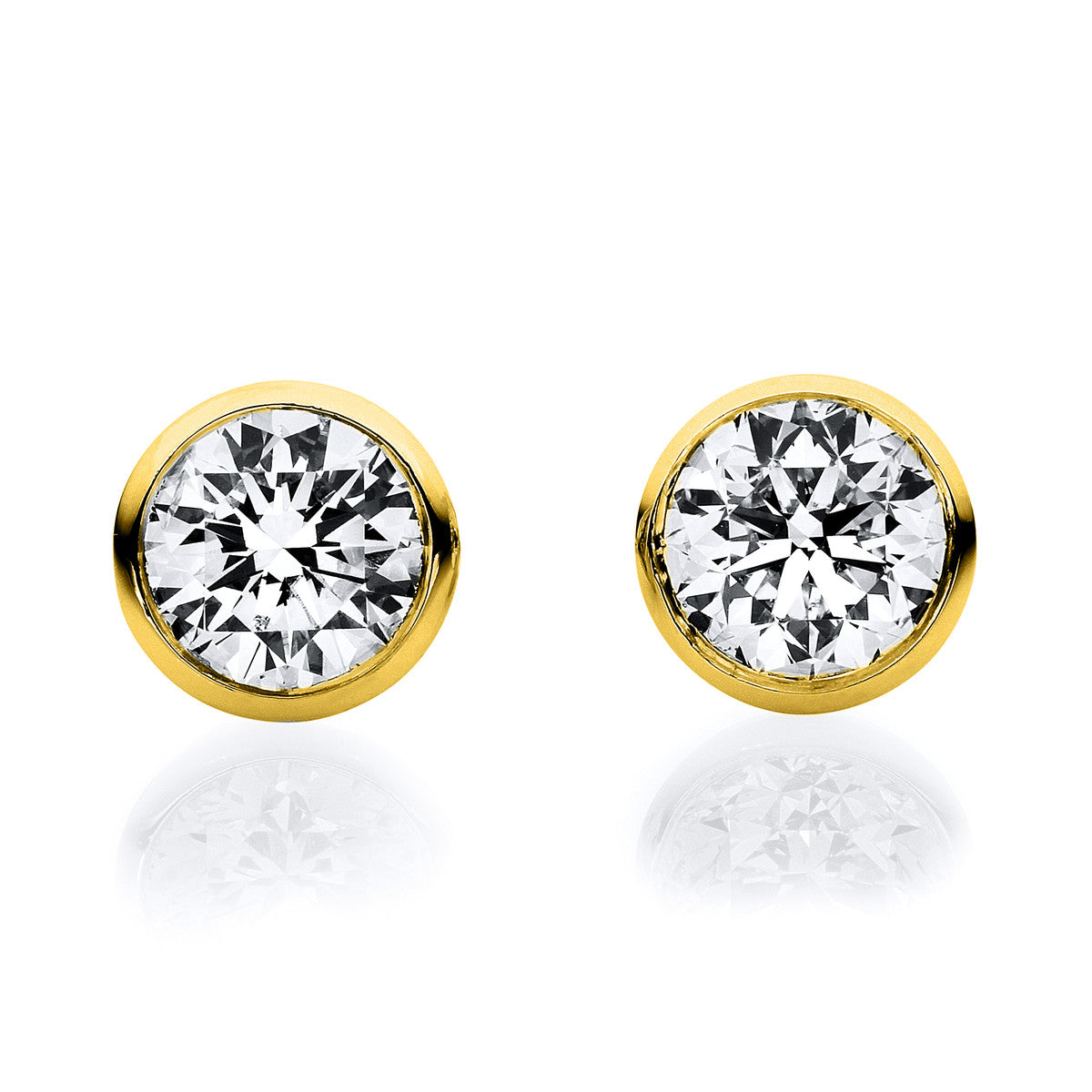 Ohrstecker Zarge 18 kt GG V-Zarge