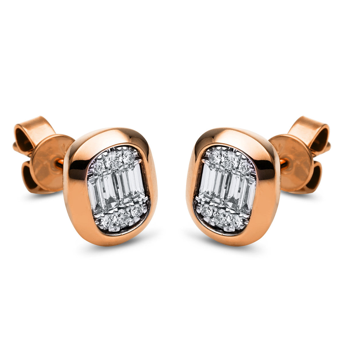 Ohrstecker Zarge 18 kt RG