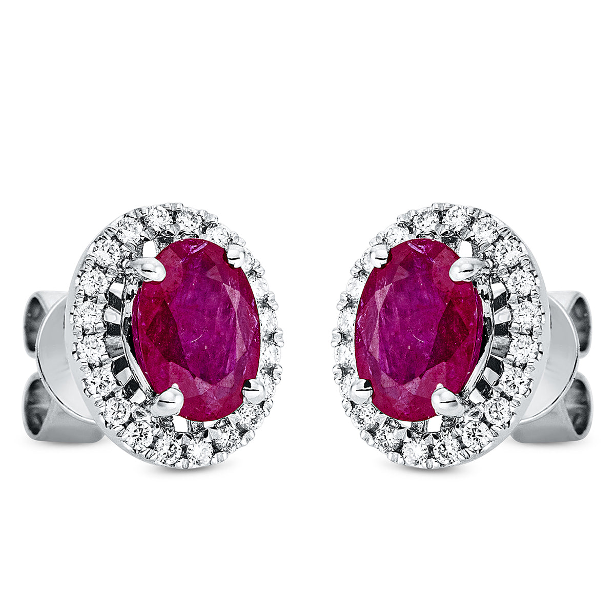 Ohrstecker 18 kt WG Oval