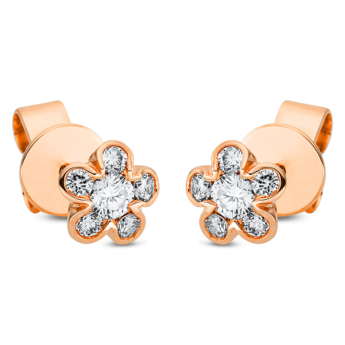 Ohrstecker 18 kt RG Blume