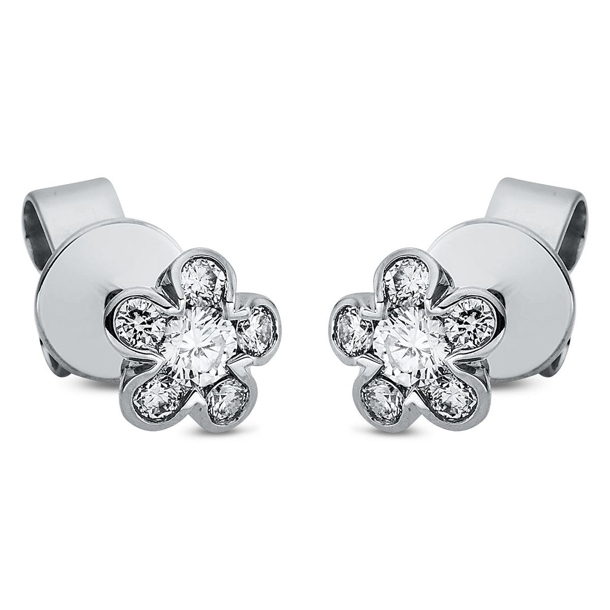 Ohrstecker 18 kt WG Blume