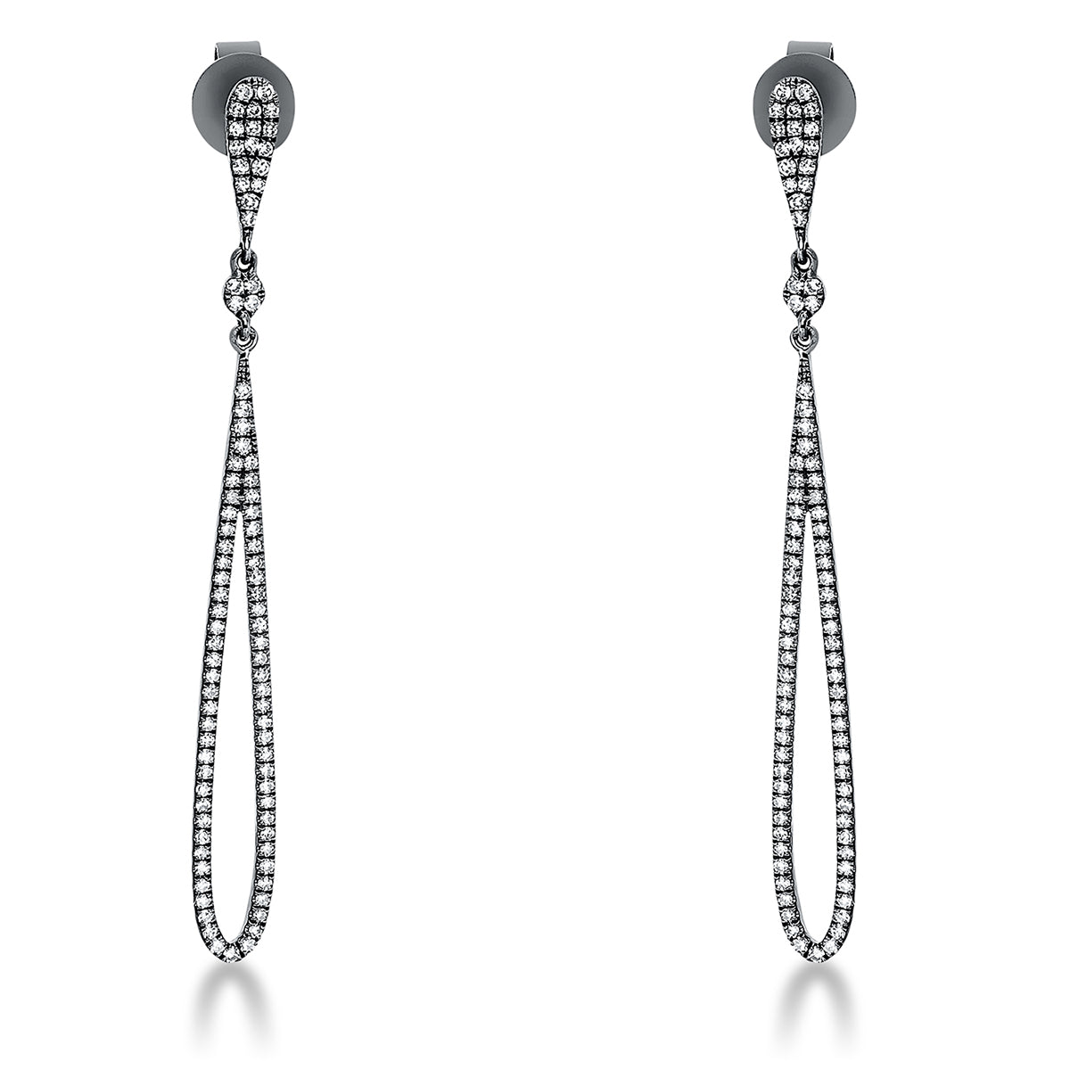 Ohrschmuck 18 kt WG, schwarz rhodiniert