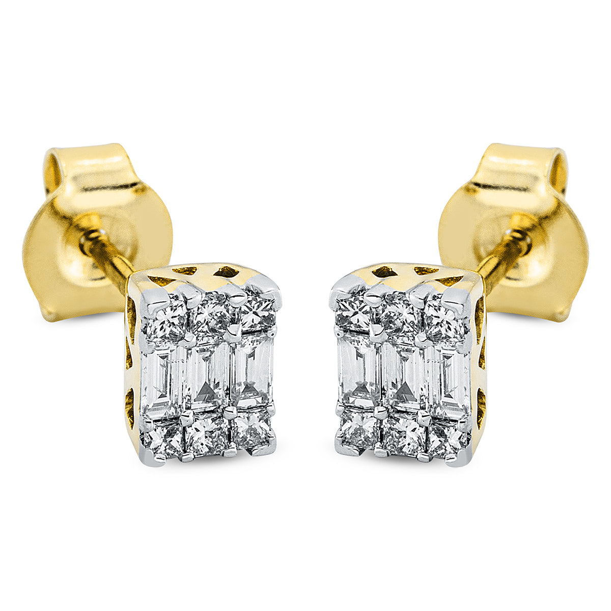 Ohrstecker 18 kt GG+WG