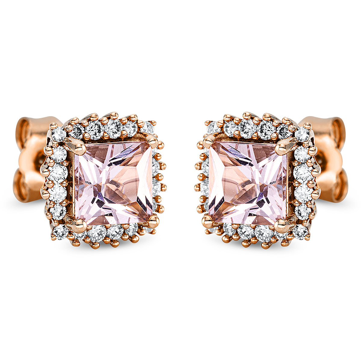 Ohrstecker 4er-Krappe 18 kt RG