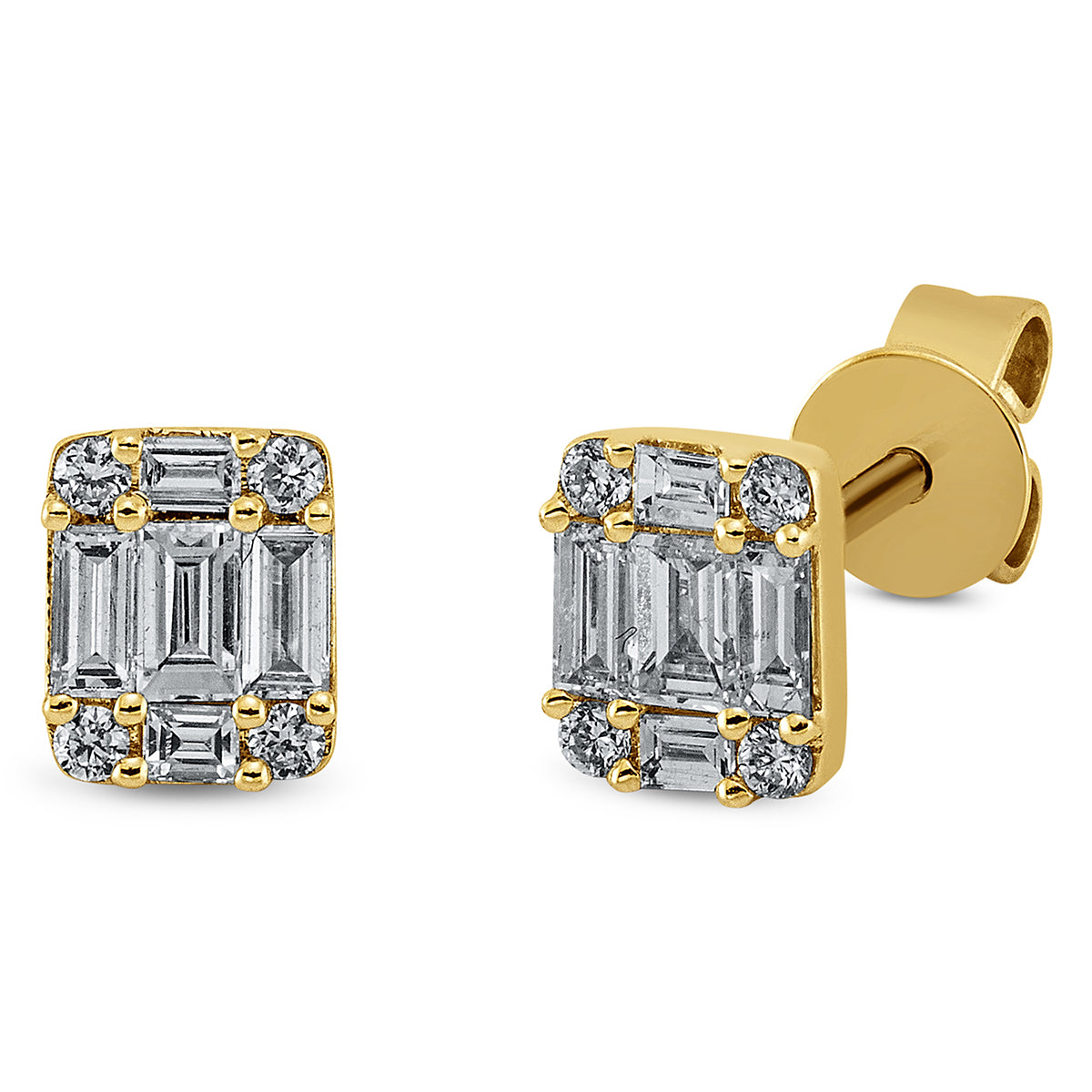 Ohrstecker 18 kt GG, Fassung rhodiniert