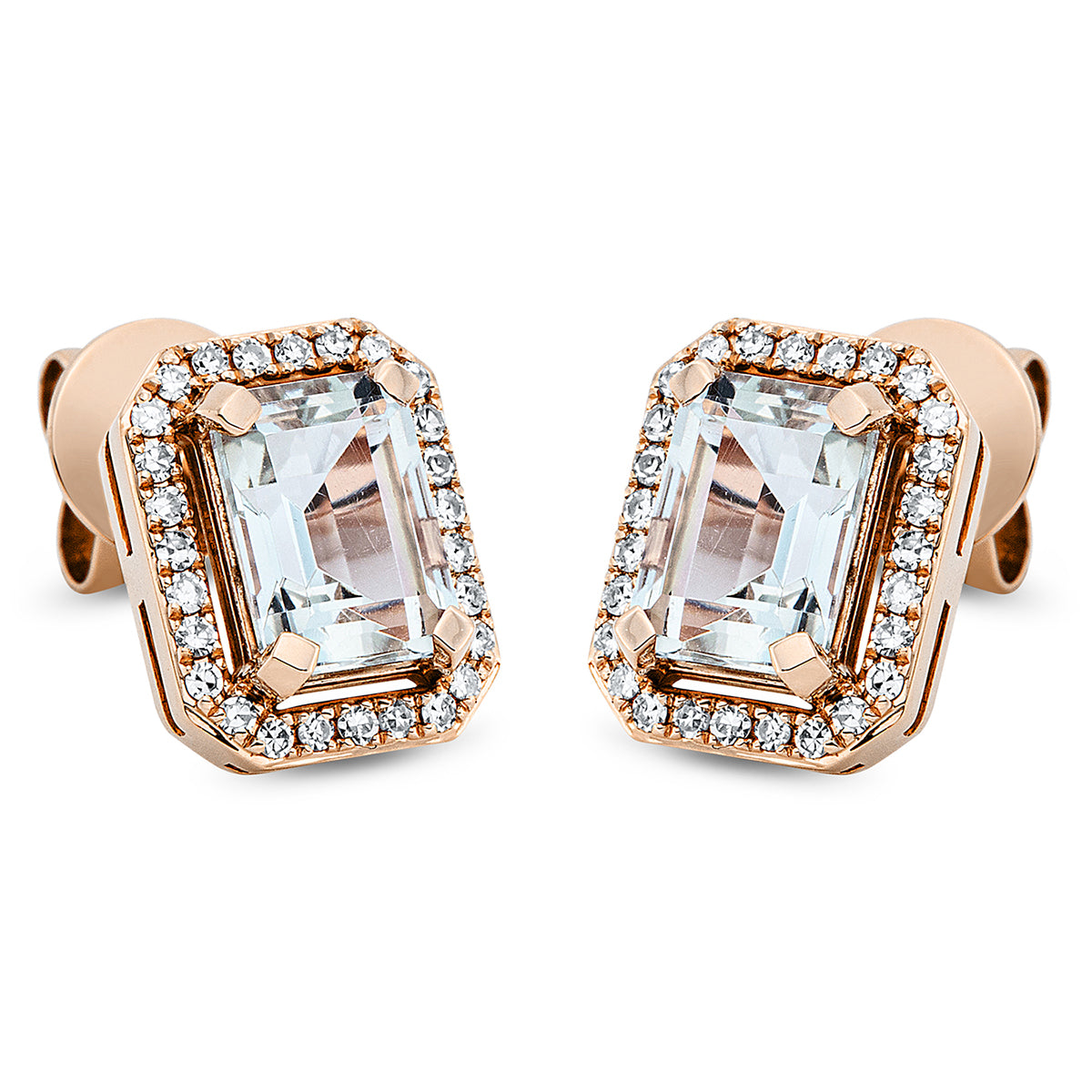 Ohrstecker 4er-Krappe 18 kt RG