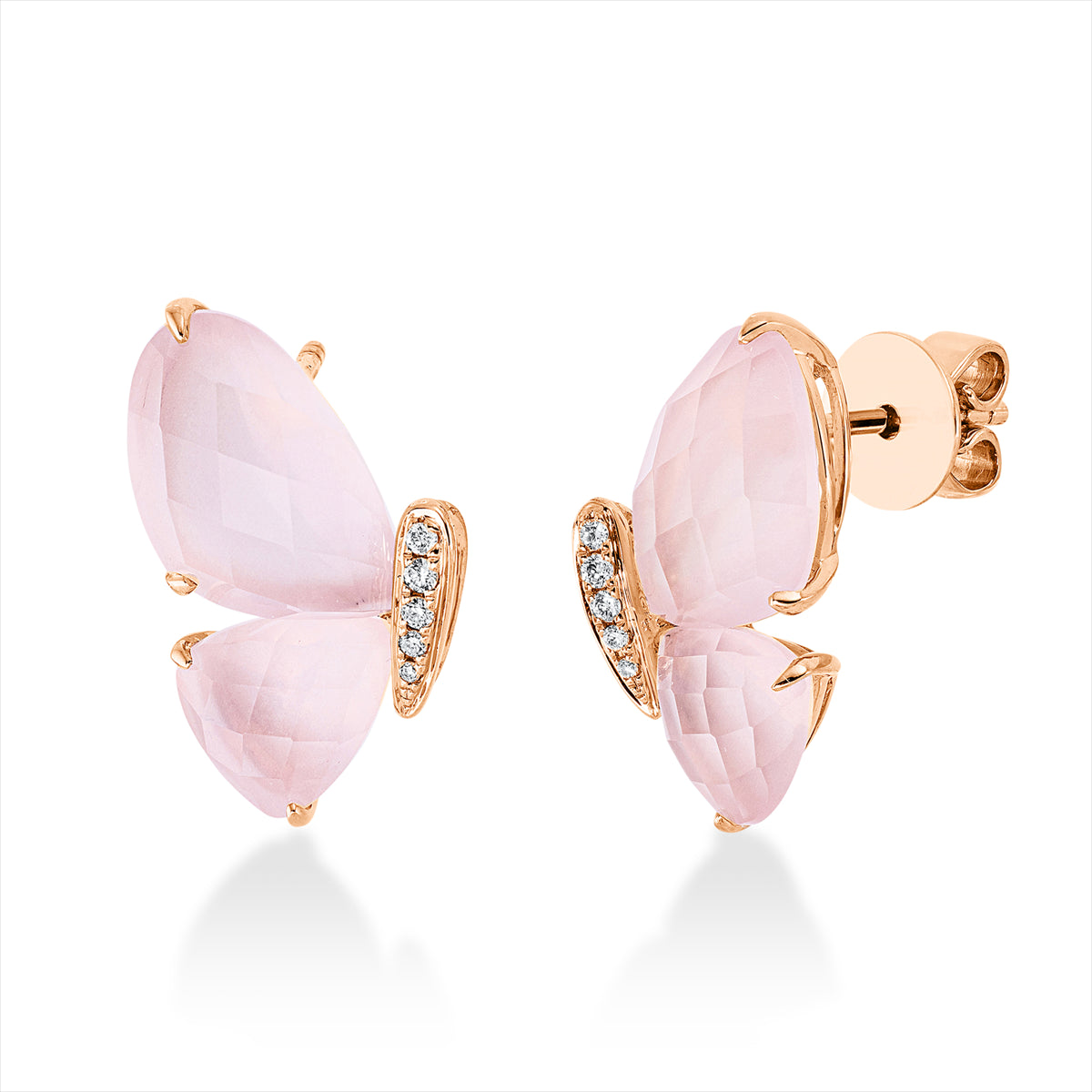 Ohrstecker 18 kt RG Schmetterling