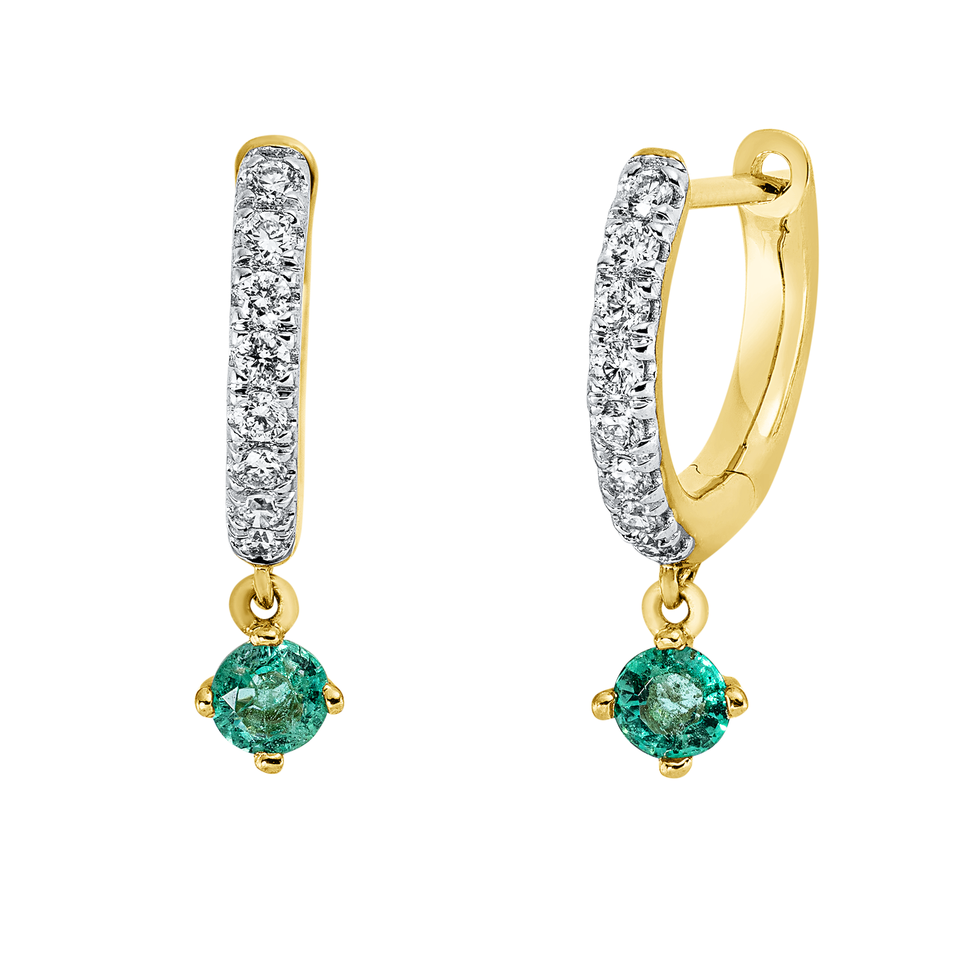 Creolen 18 kt GG, Fassung rhodiniert