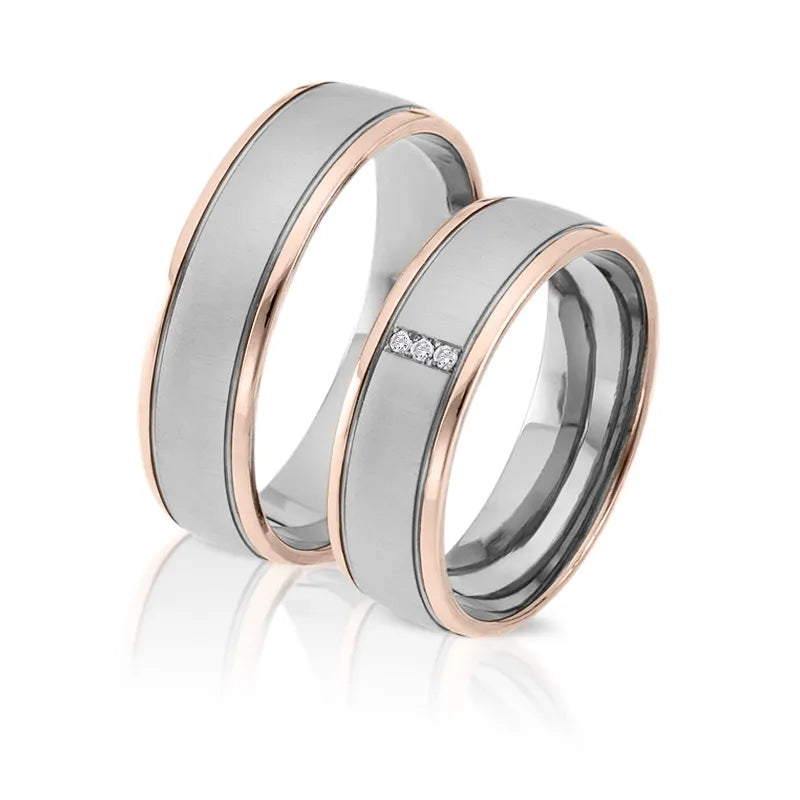 Trauringe Palladium & Roségold