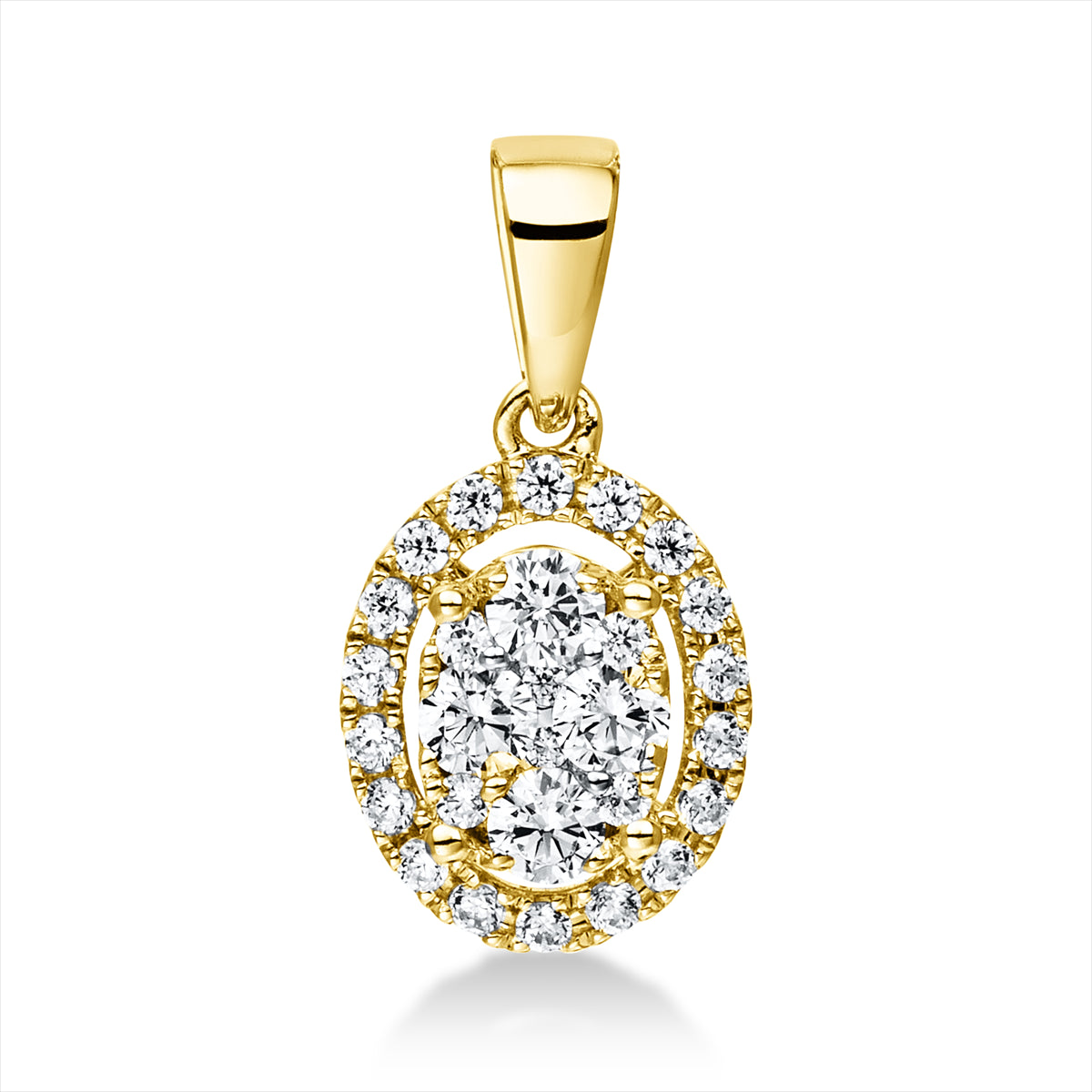 Anhänger 18 kt GG Oval, mit Öse