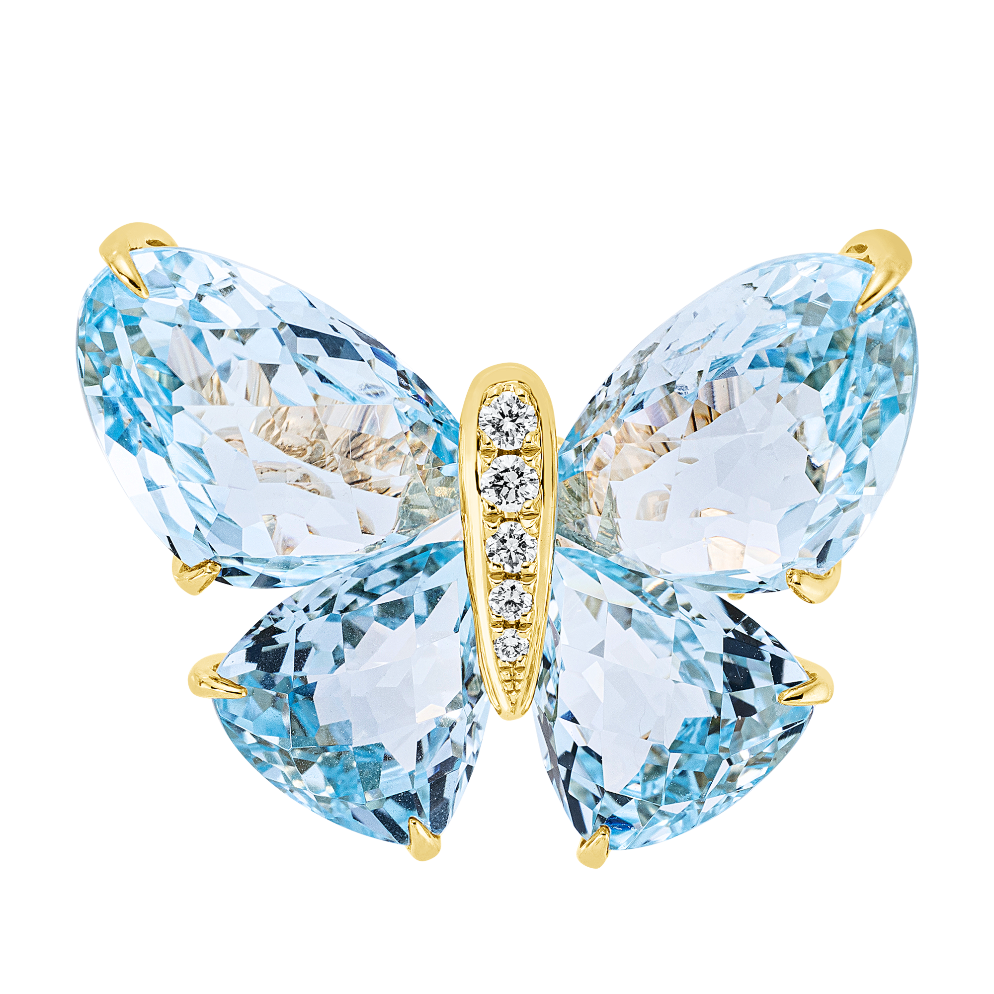 Brosche 18 kt GG Schmetterling