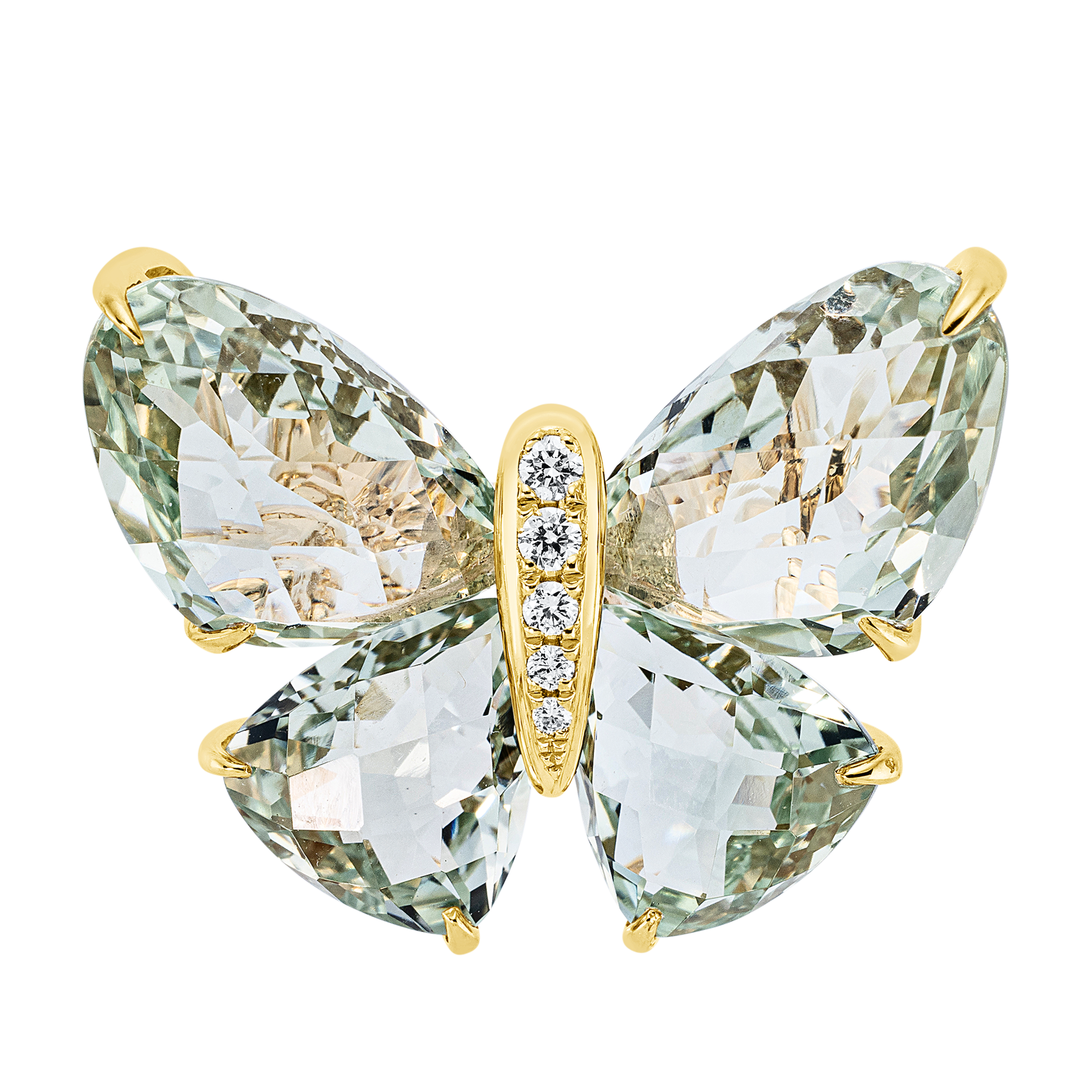 Brosche 18 kt GG Schmetterling