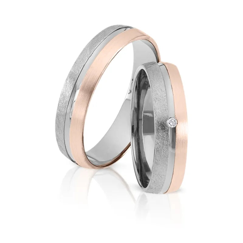 Trauringe Palladium & Roségold