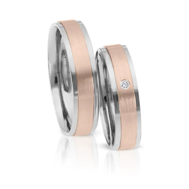 Trauringe Palladium & Roségold