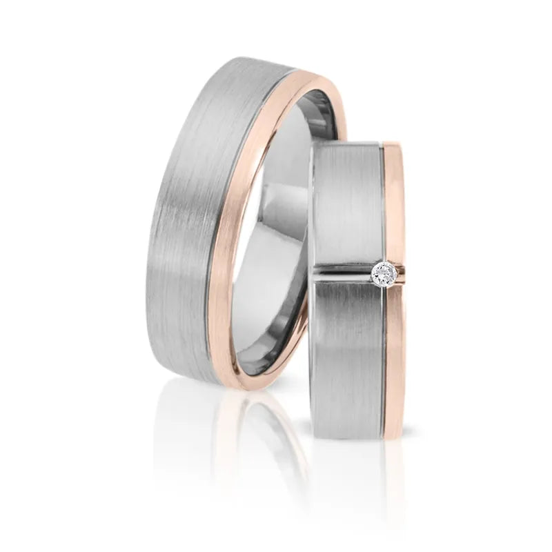 Trauringe Palladium & Roségold