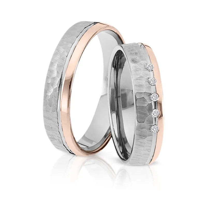 Trauringe Palladium & Roségold