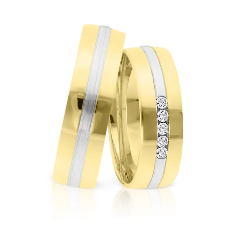 Trauringe Weißgold & Gelbgold
