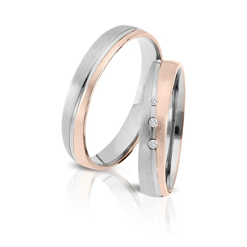 Trauringe Palladium & Roségold