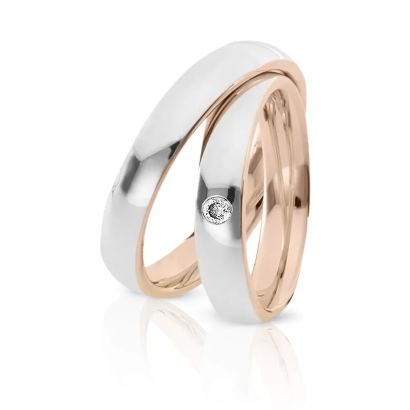 Trauringe Weißgold & Roségold