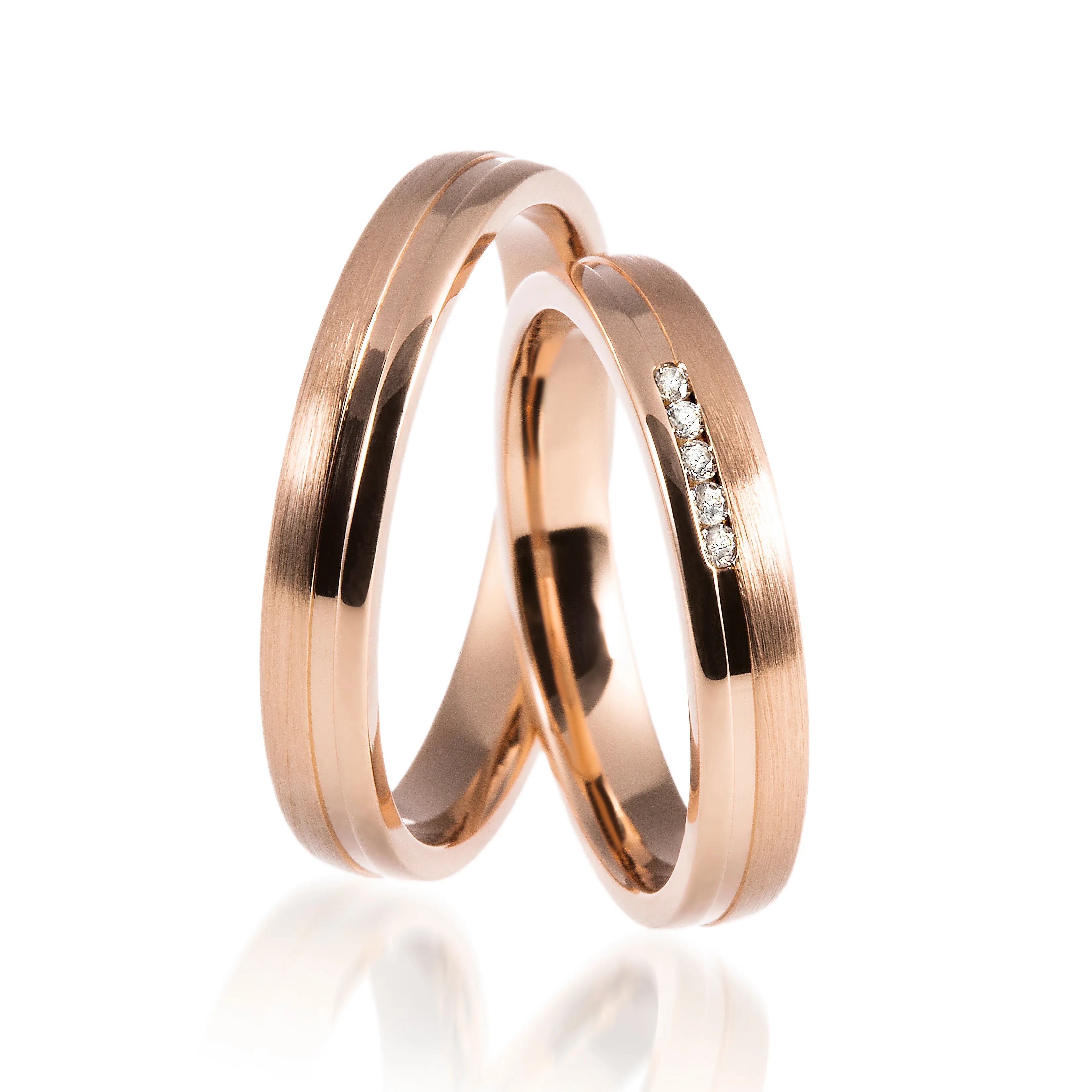 Trauringe Rotgold schmal, Eheringe Rotgold schmal