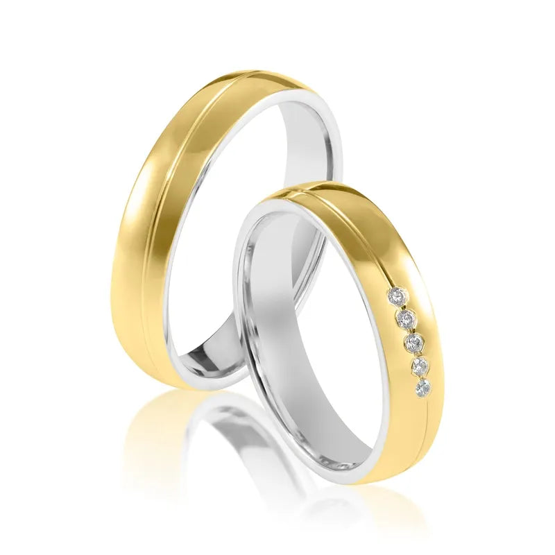 Trauringe Weißgold & Gelbgold