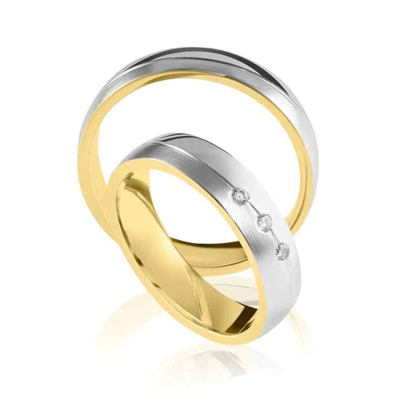 Trauringe Weißgold & Gelbgold