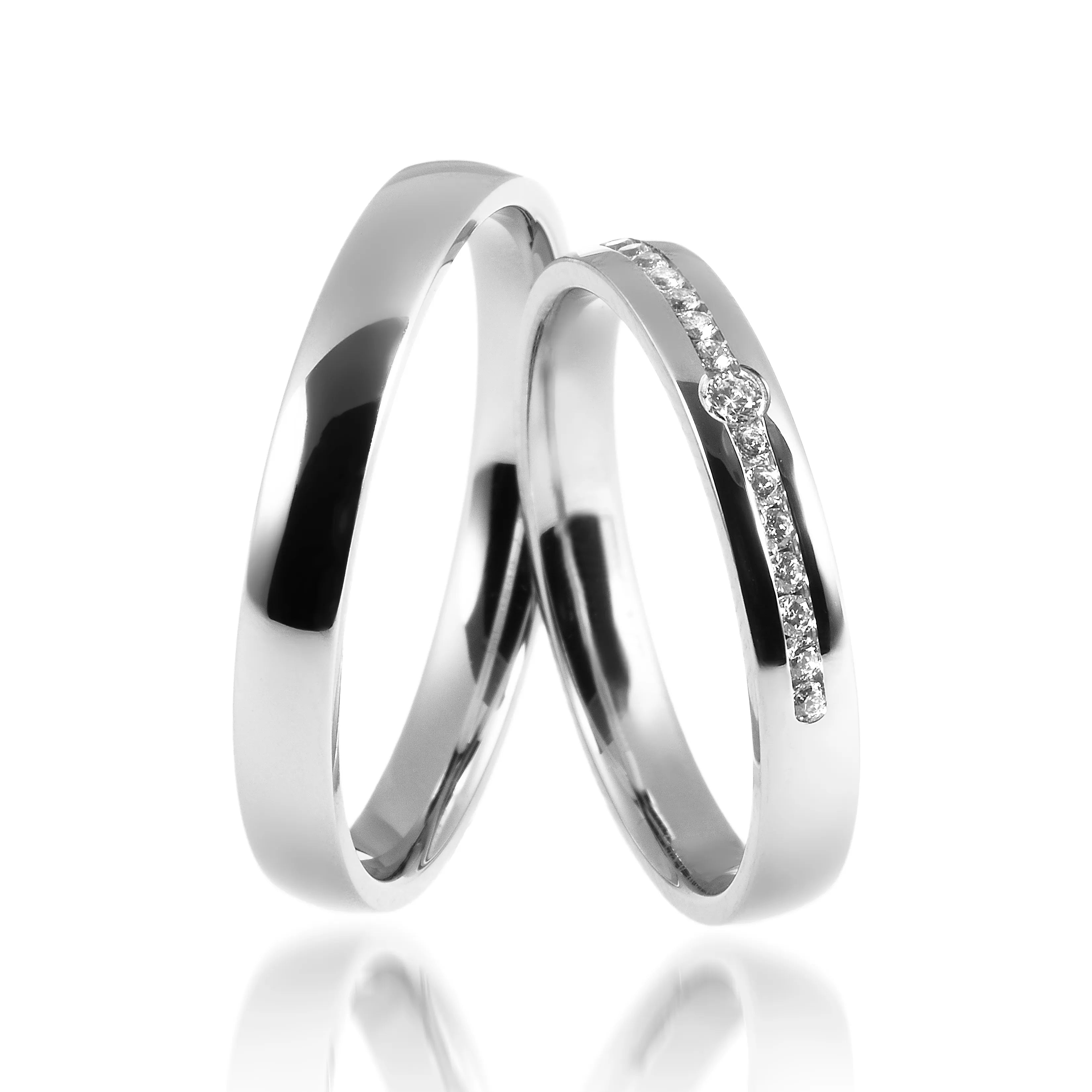 Trauringe Weißgold schmal