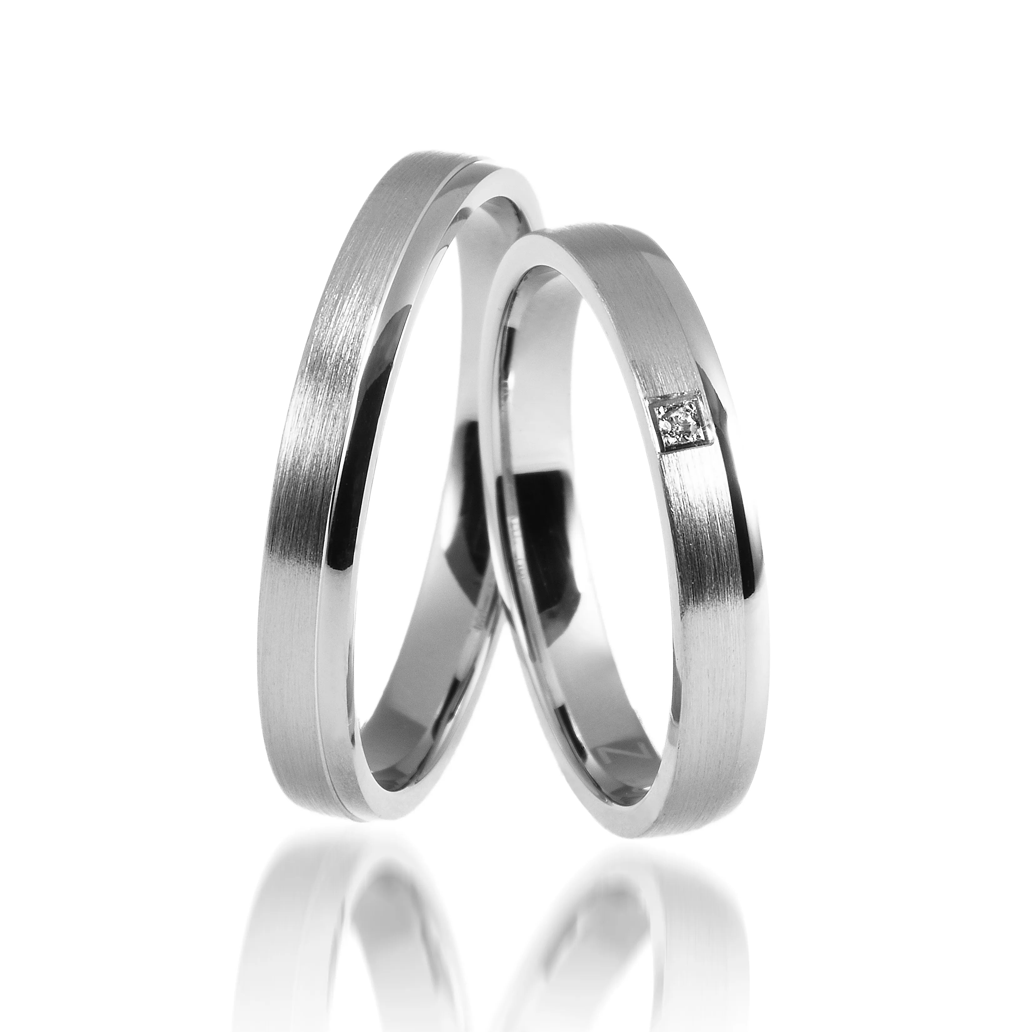 Trauringe Weißgold schmal