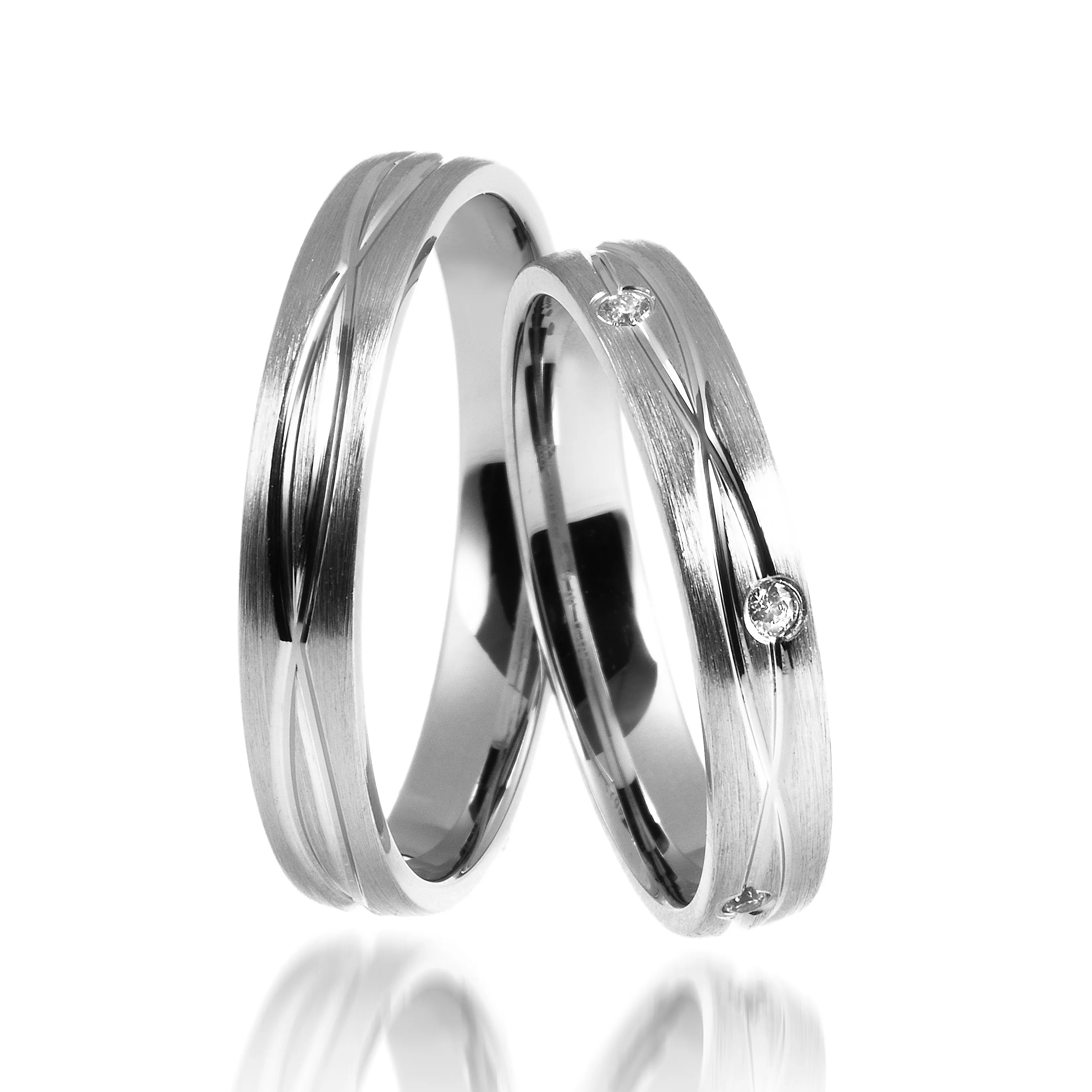 Trauringe Weißgold schmal