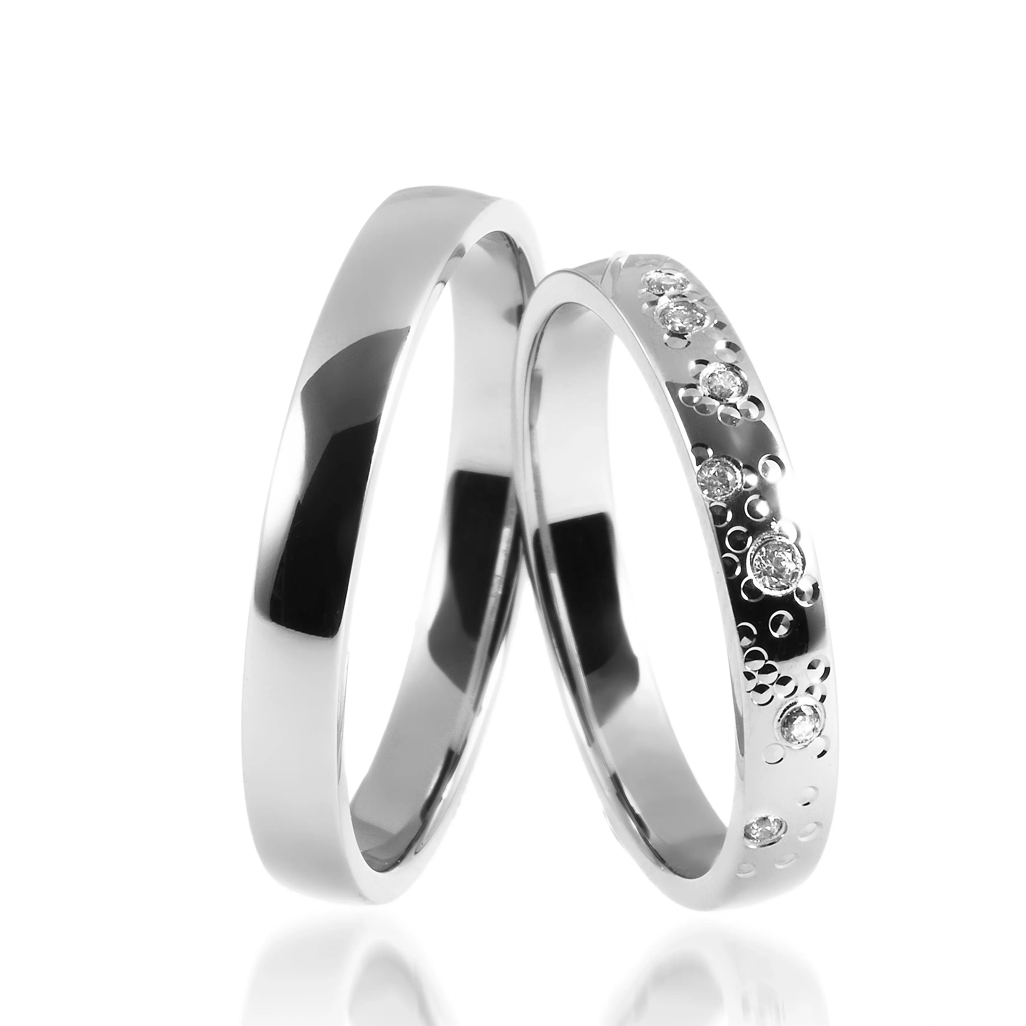 Trauringe Weißgold schmal