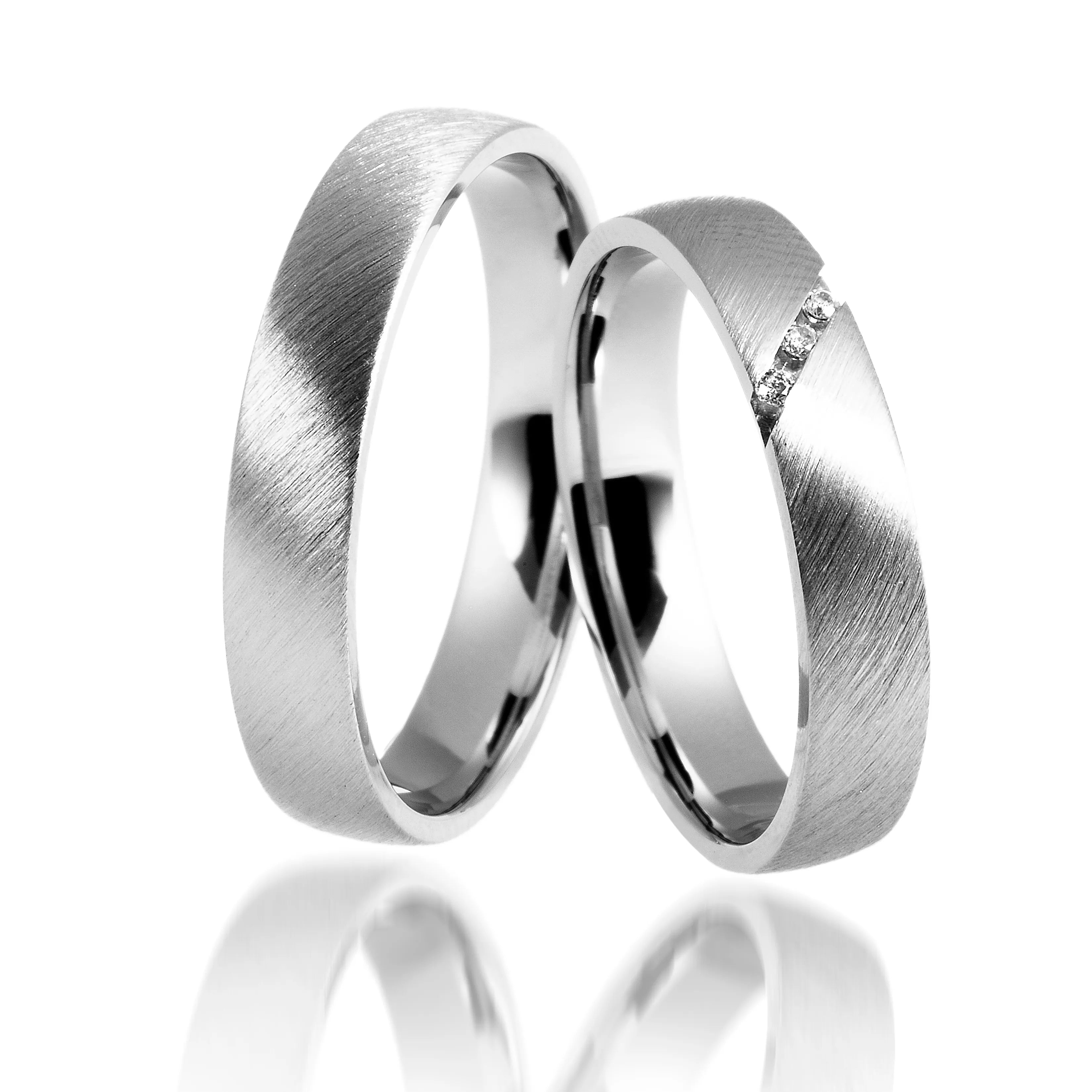 Trauringe Weißgold schmal