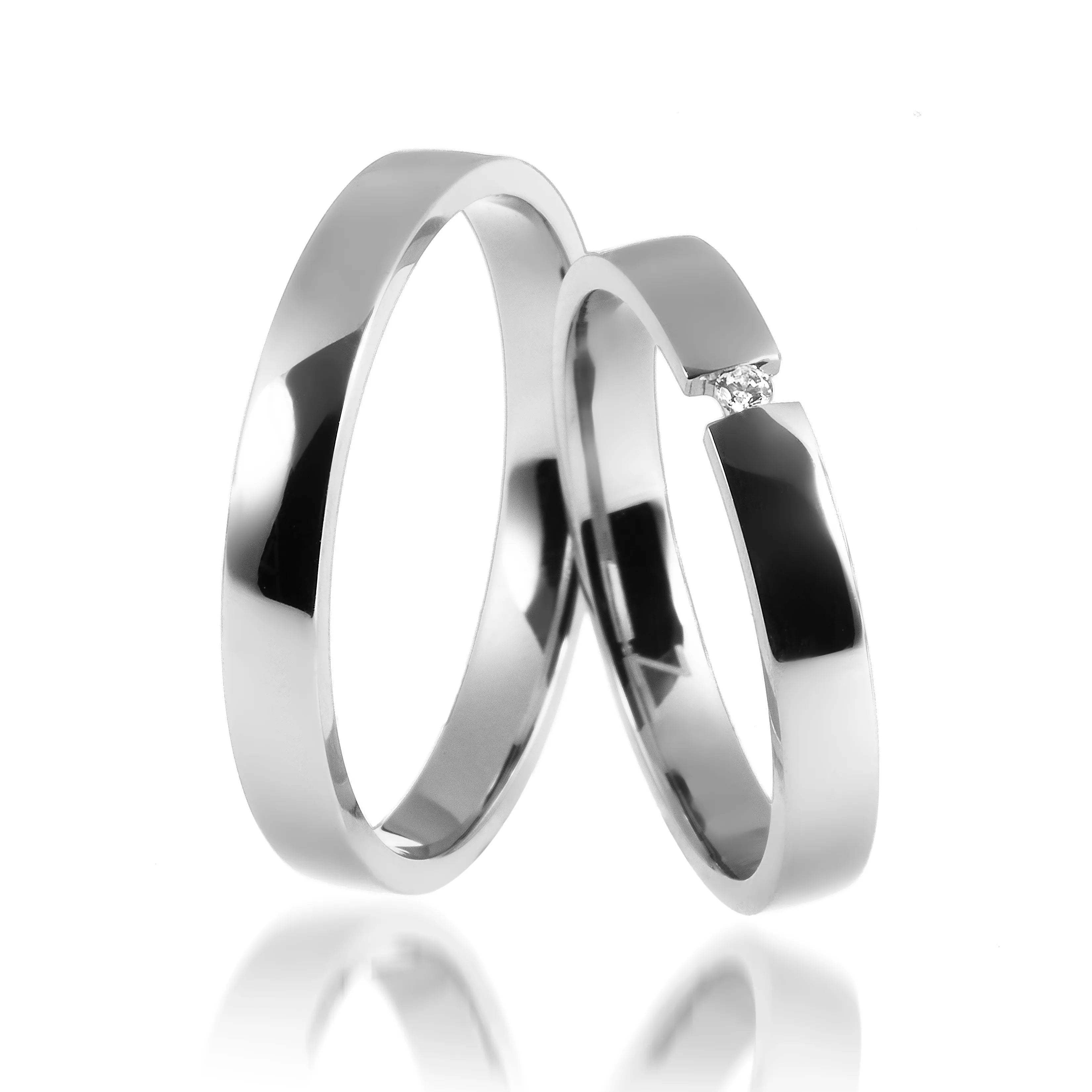 Trauringe Weißgold schmal