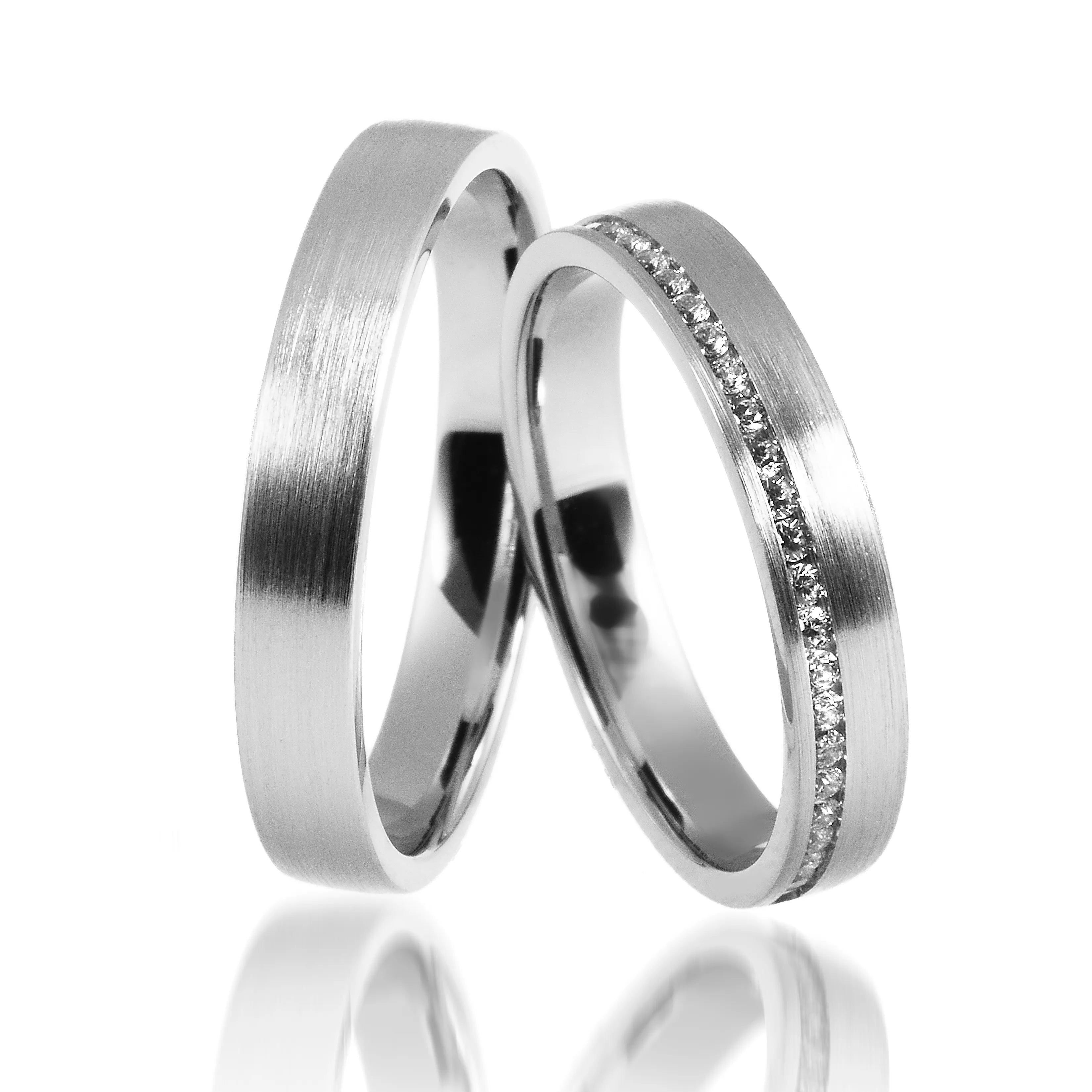 Trauringe Weißgold schmal