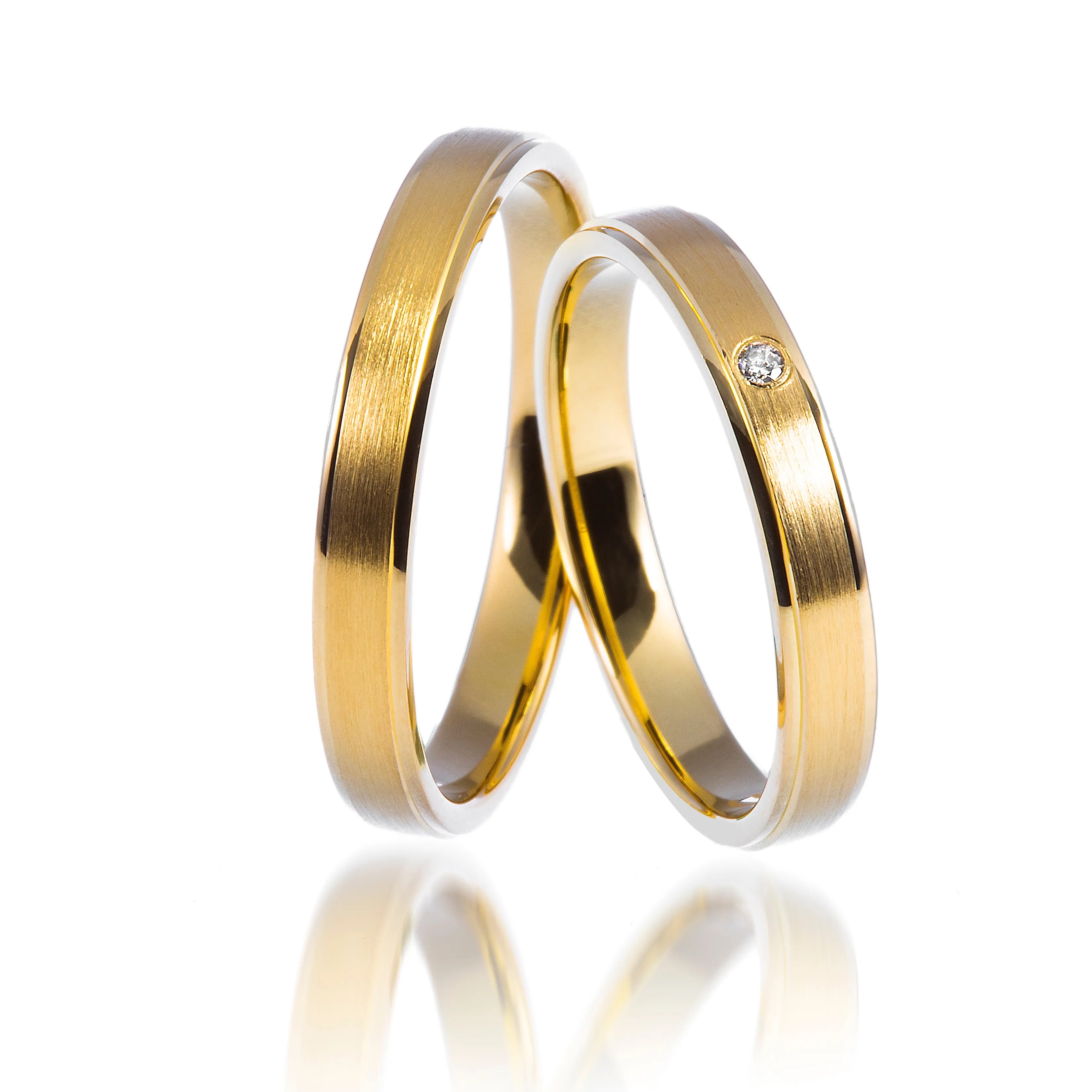 Trauringe Gelbgold schmal