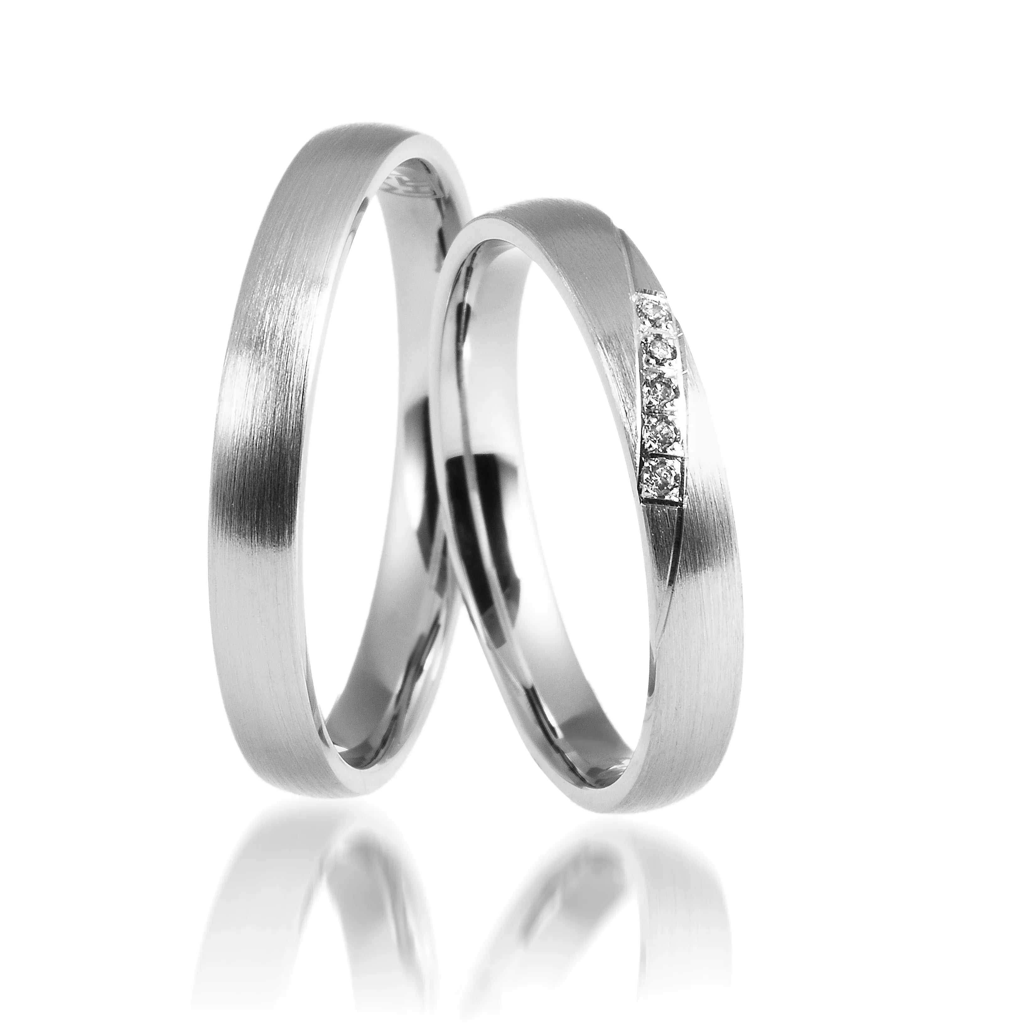 Trauringe Weißgold schmal