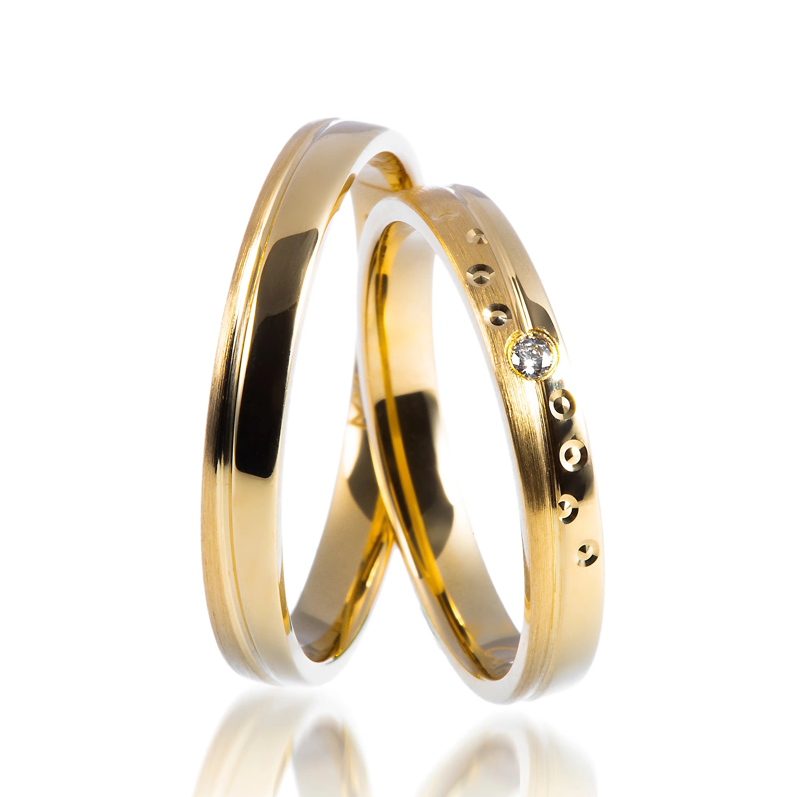 Trauringe Gelbgold schmal