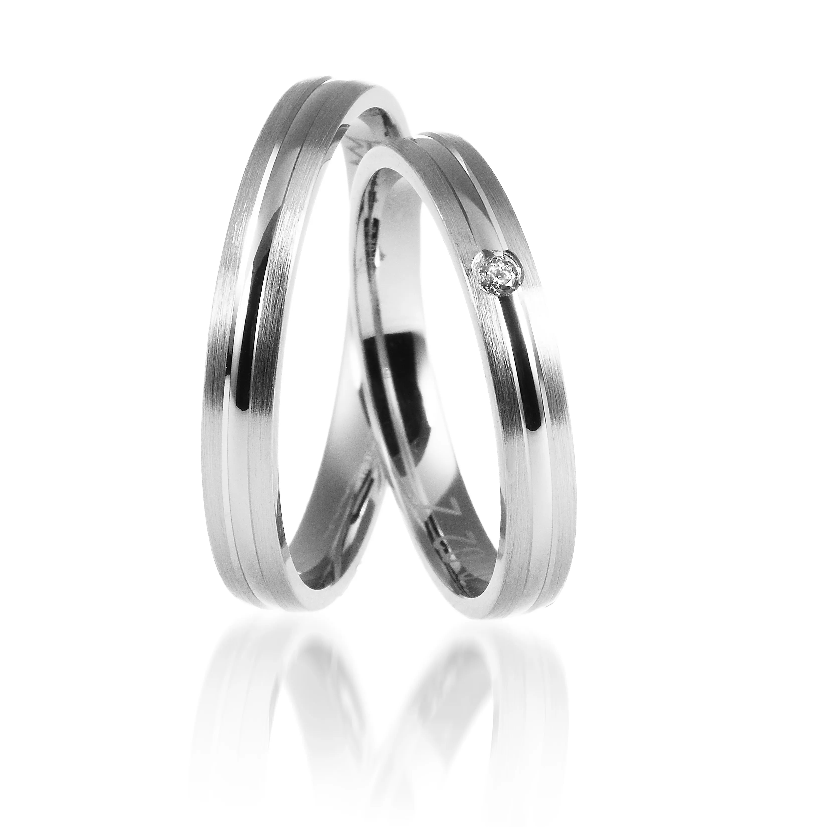 Trauringe Weißgold schmal, Eheringe Weißgold schmal