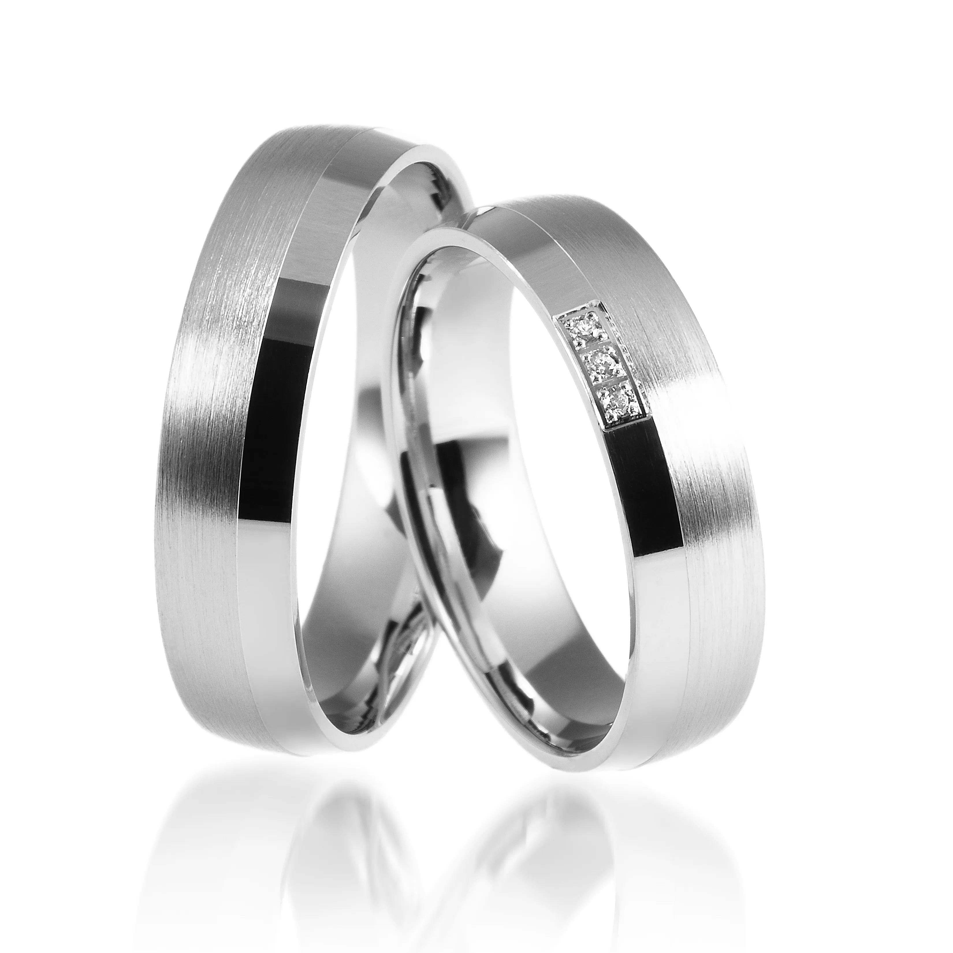 Trauringe Weißgold schmal, Eheringe Weißgold schmal