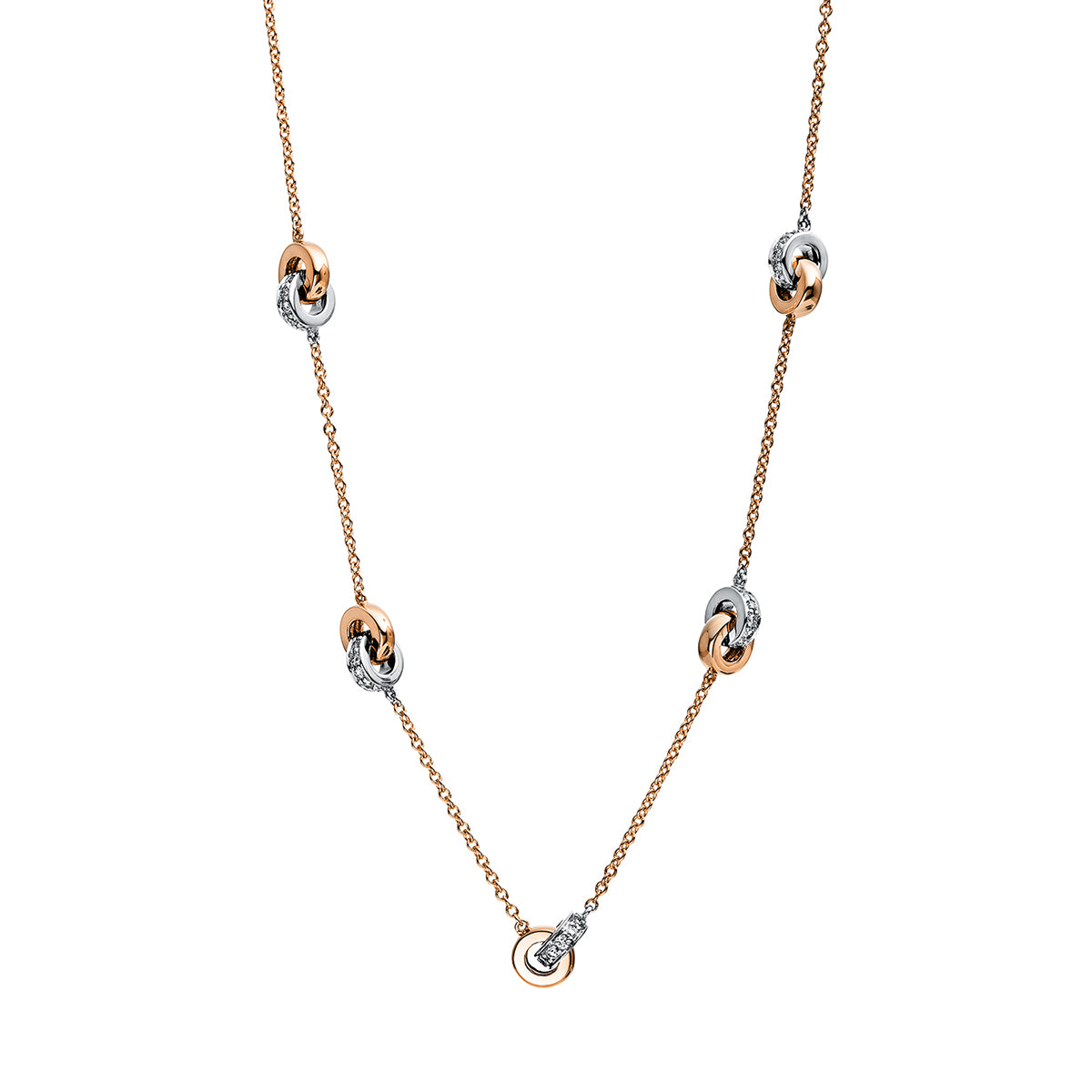 Collier 18 kt RG+WG