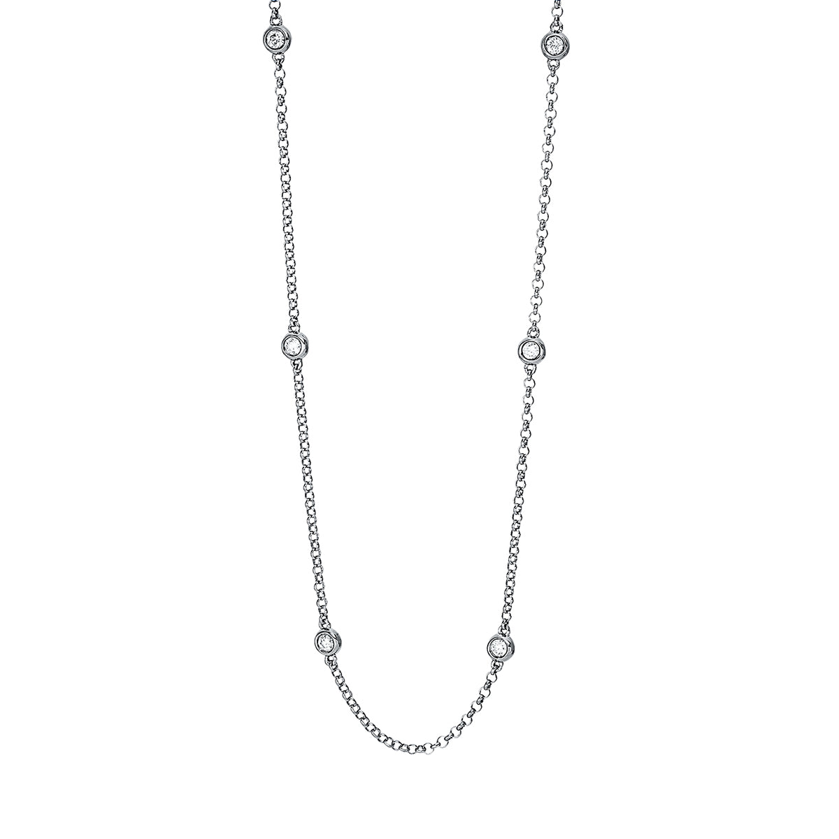 Collier Zarge 18 kt WG, mit ZÖ 50 cm