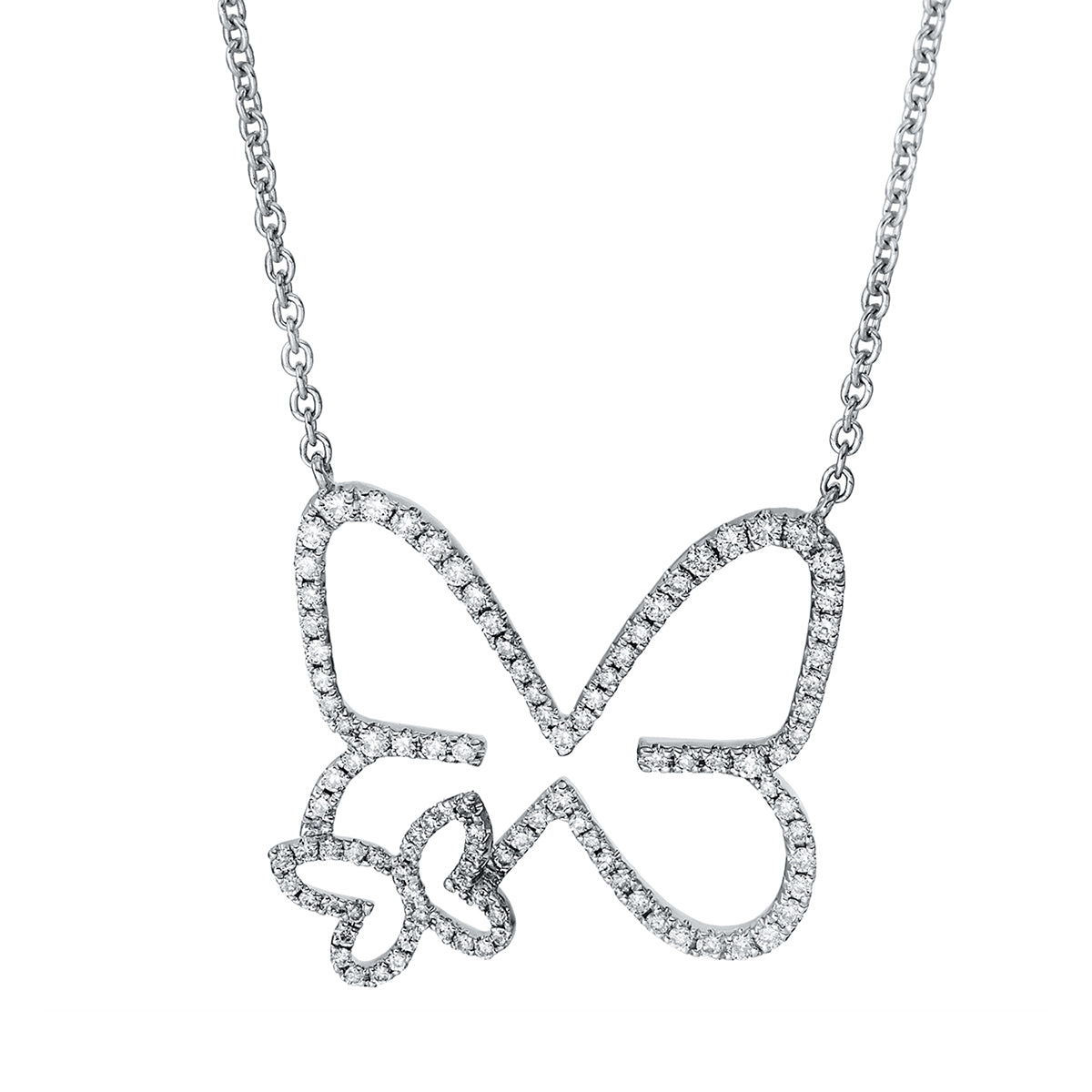 Collier 18 kt WG Schmetterling, mit ZÖ 40 cm